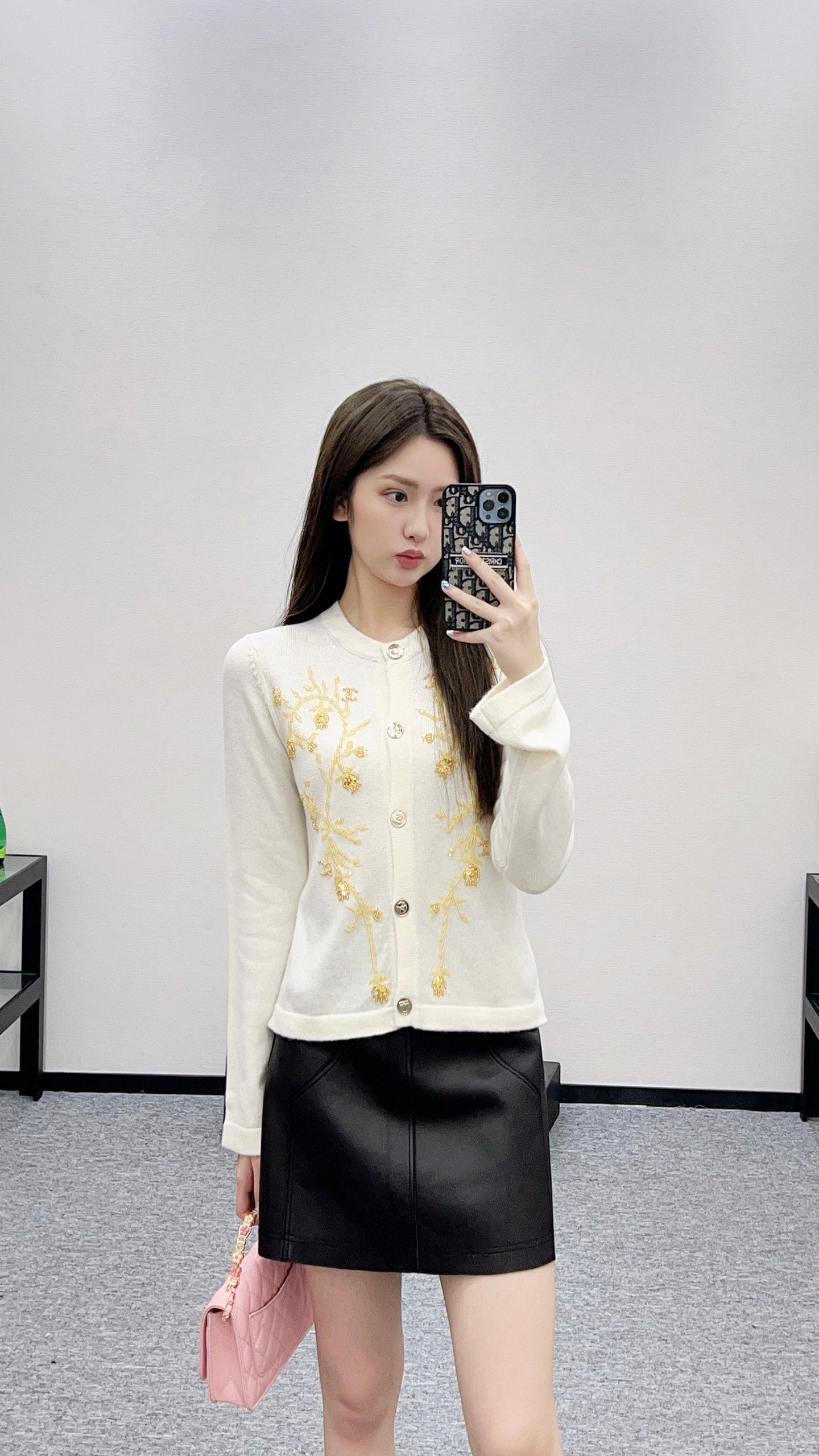 C 25 Beaded Knit Cashmere Cardigan