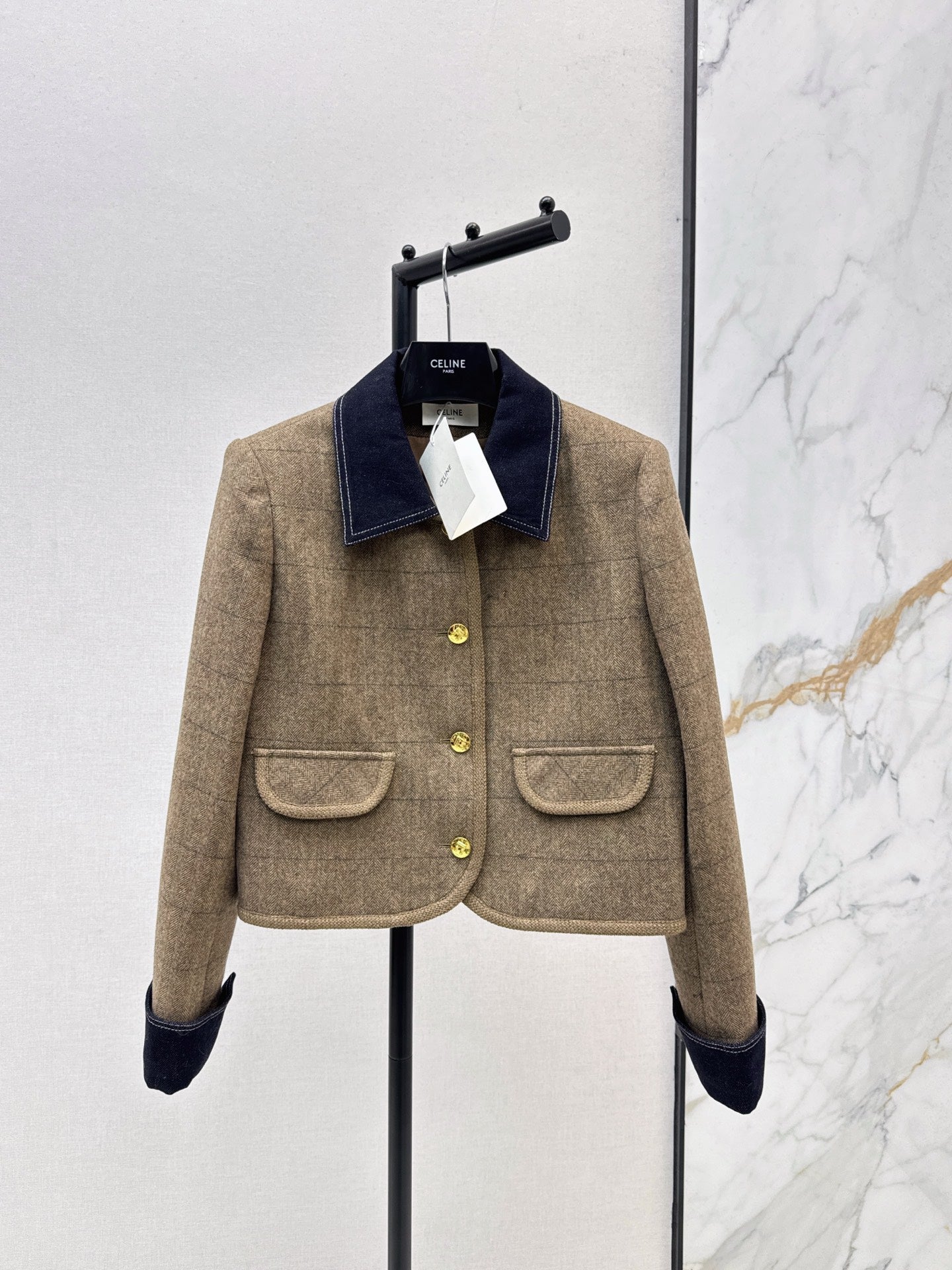Ce 25 New denim patchwork short jacket