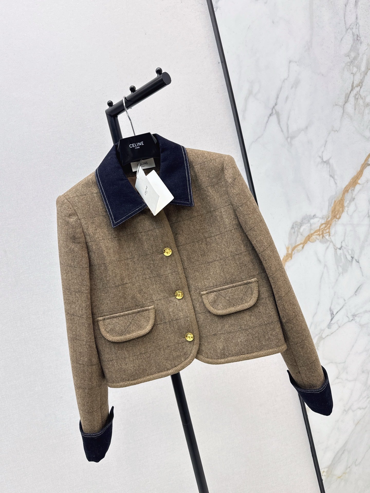 Ce 25 New denim patchwork short jacket