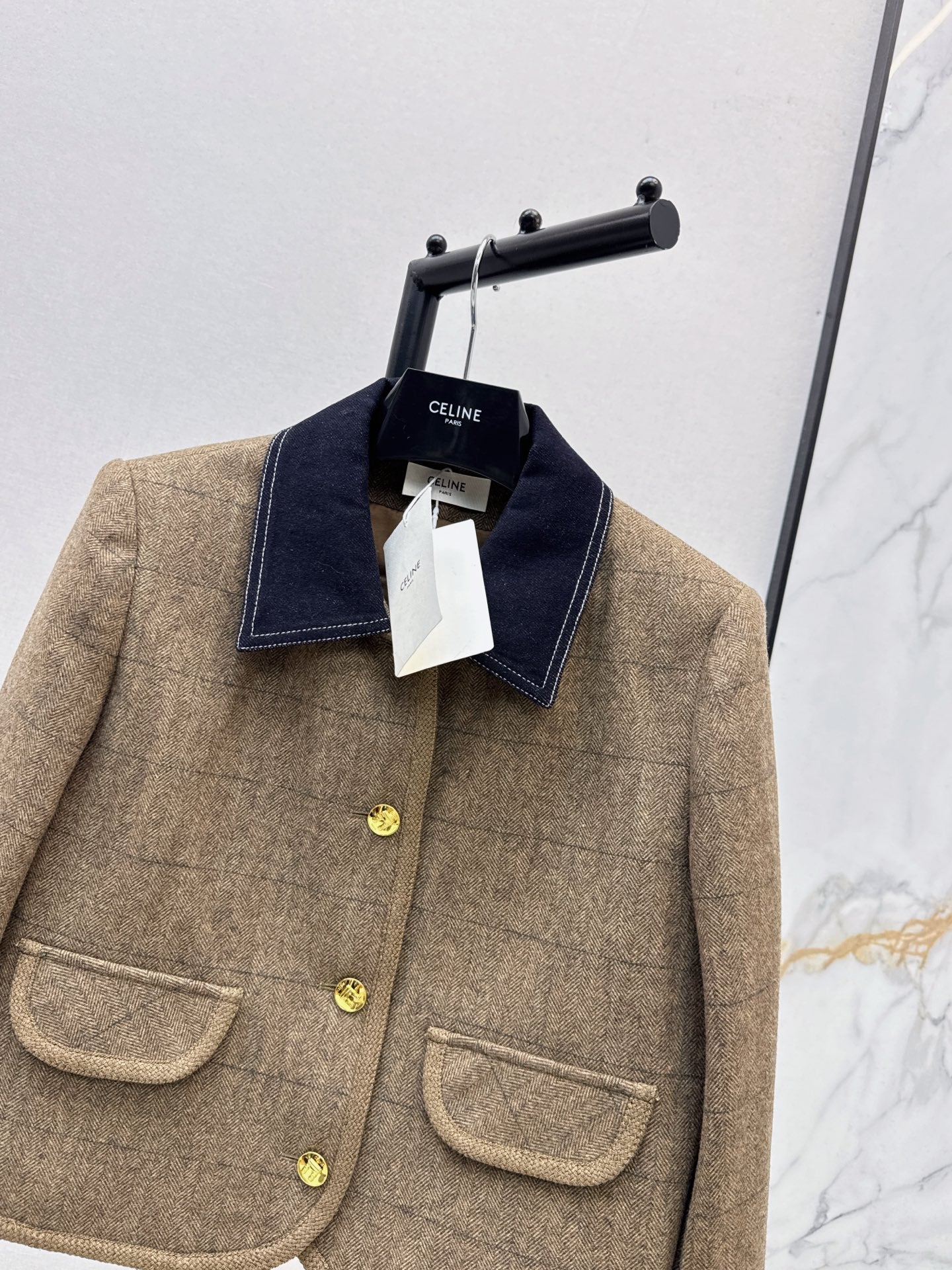 Ce 25 New denim patchwork short jacket