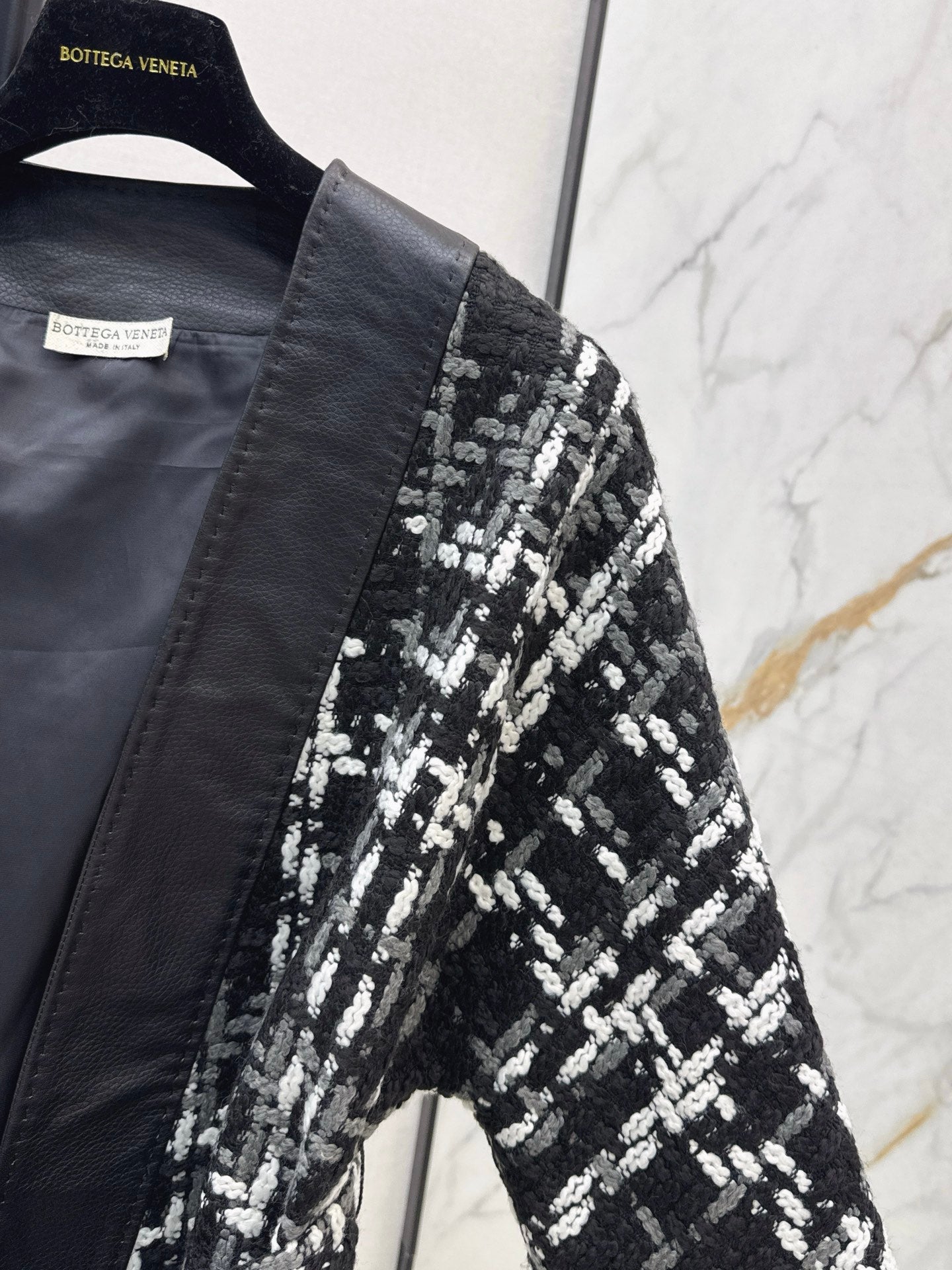 Bot 25 New leather trim woven woolen jacket(RED/GREEN/BLACK)