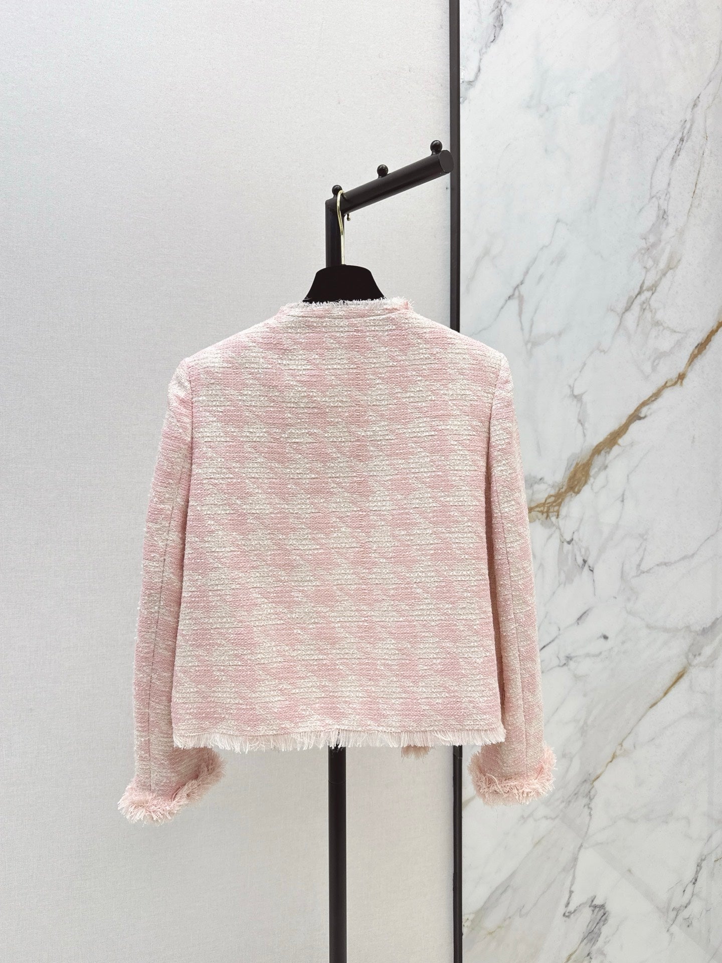 C 25 New Woven Tweed Fringe Jacket