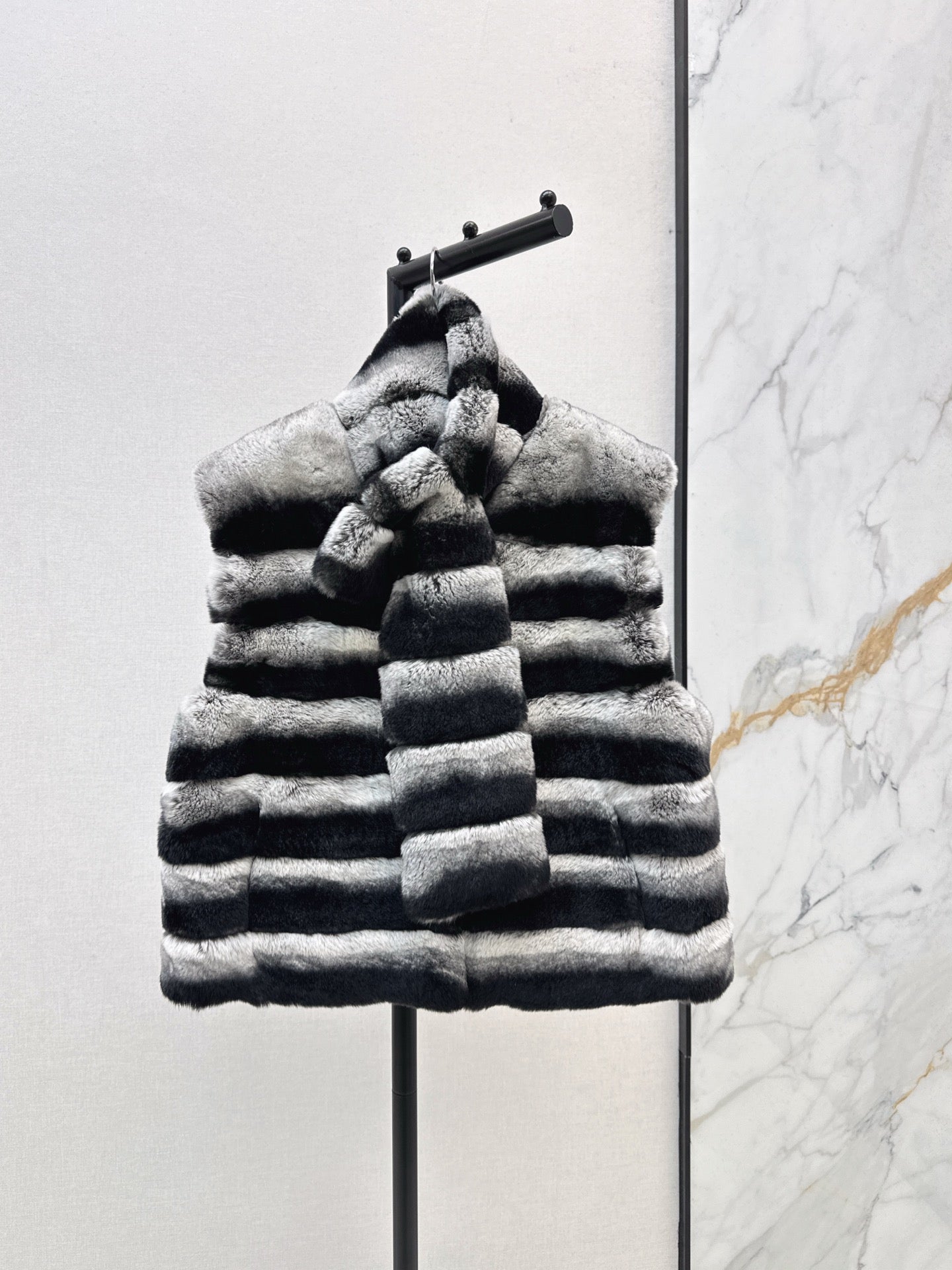 Y 25 My Neighbor Totoro Rabbit Fur Series Scarf + Vest(GRAY/BROWN/WHITE)