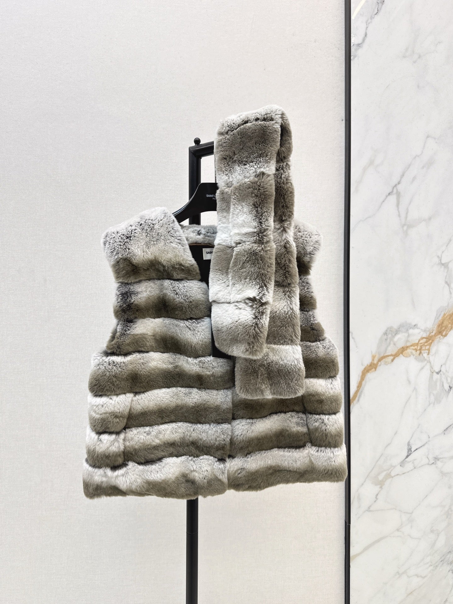 Y 25 My Neighbor Totoro Rabbit Fur Series Scarf + Vest(GRAY/BROWN/WHITE)