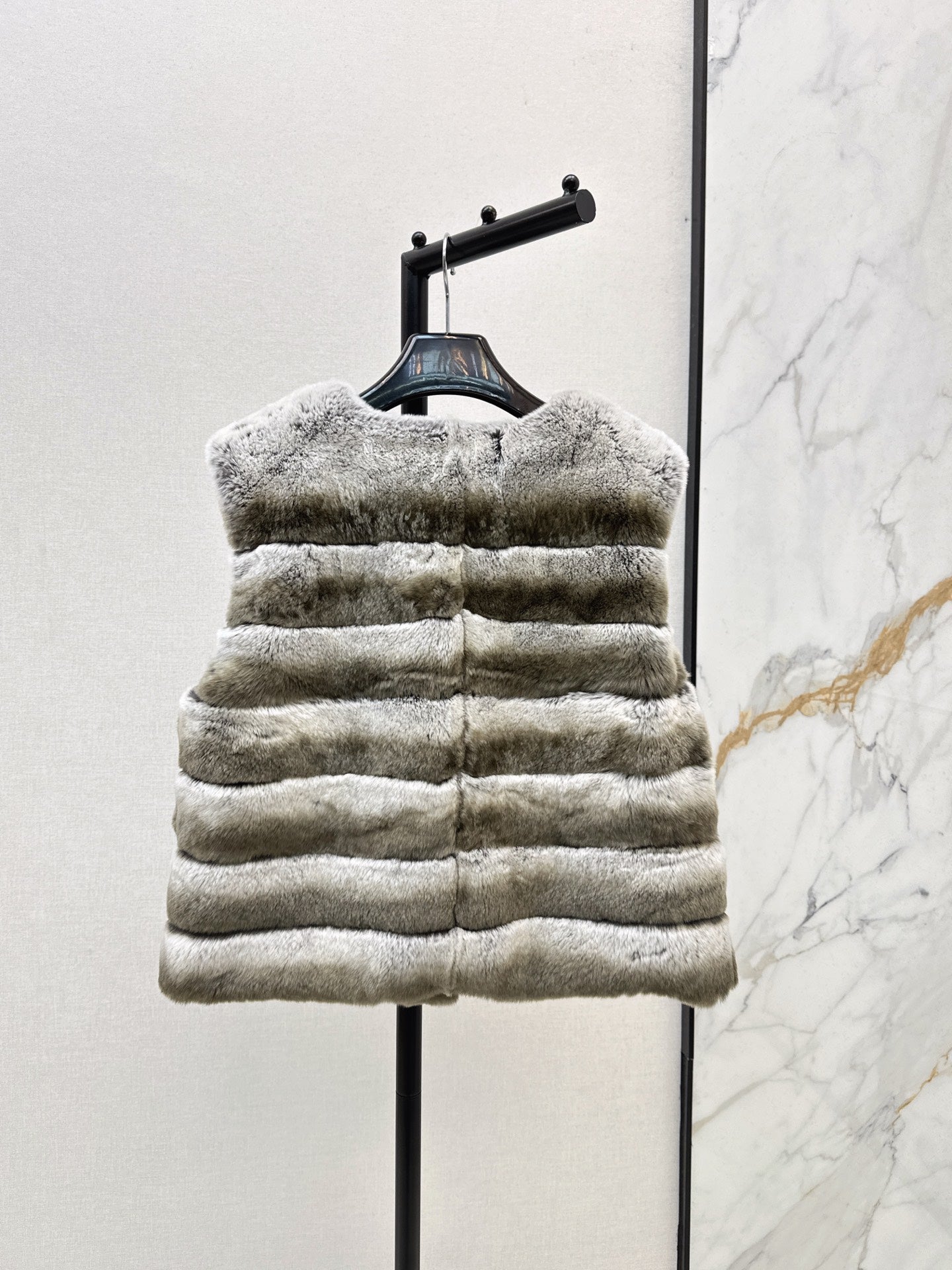 Y 25 My Neighbor Totoro Rabbit Fur Series Scarf + Vest(GRAY/BROWN/WHITE)