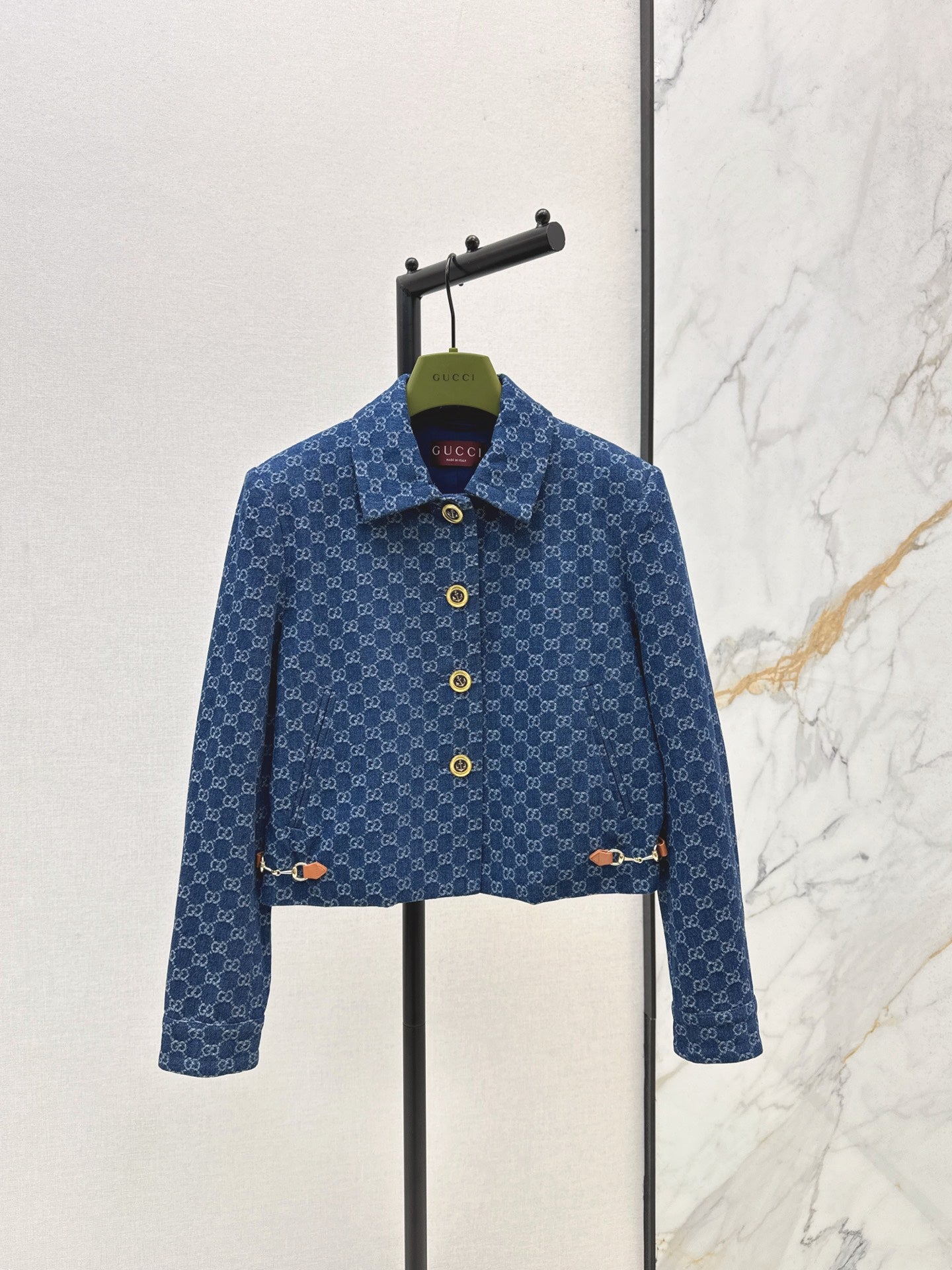 Gu 25 New classic logo jacquard denim jacket