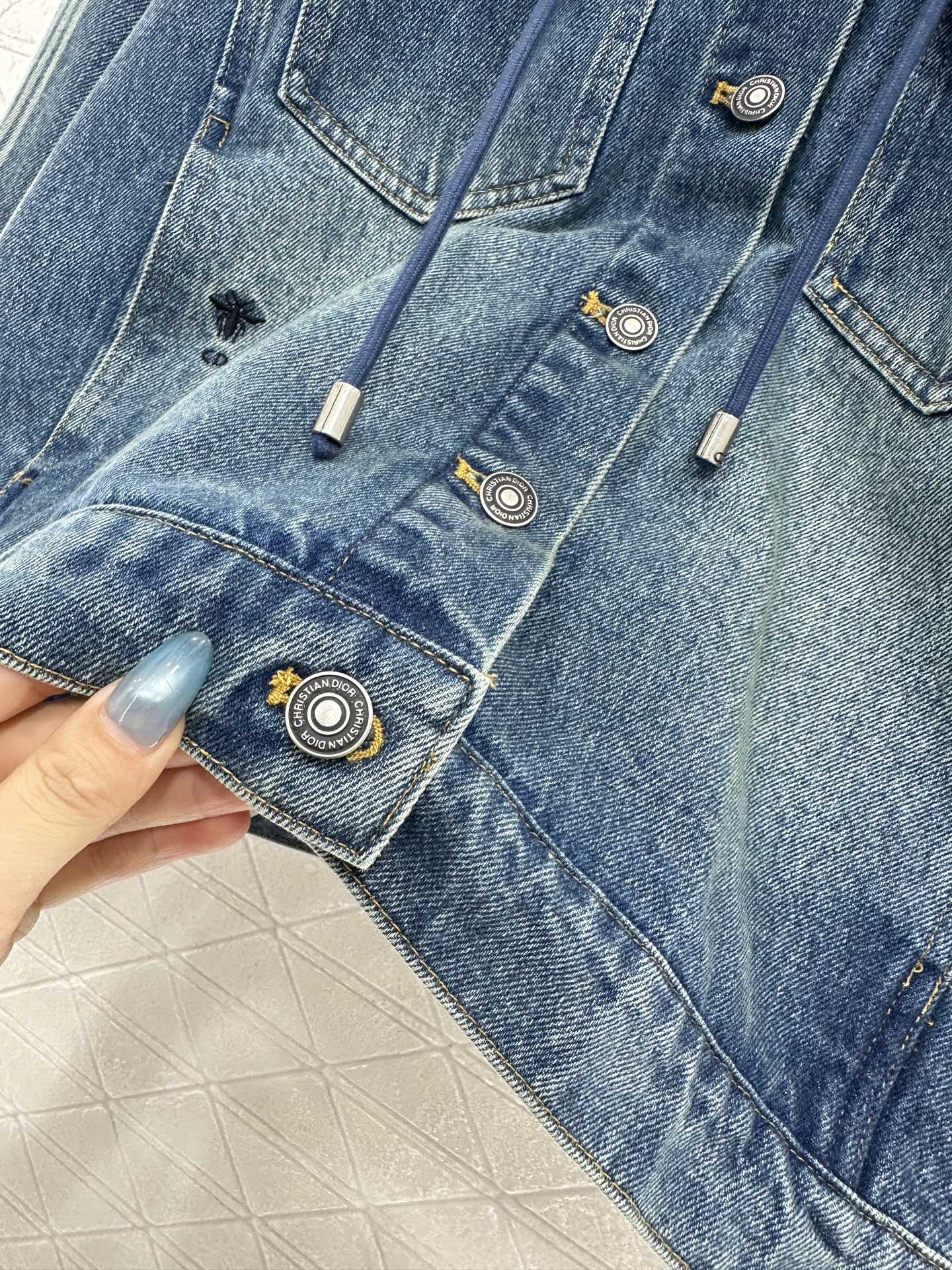 Di 25 Hooded plush denim jacket+pants set