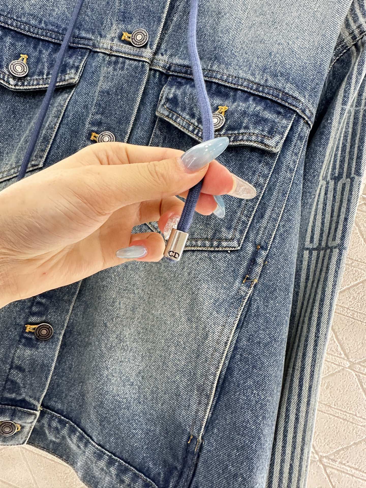 Di 25 Hooded plush denim jacket+pants set