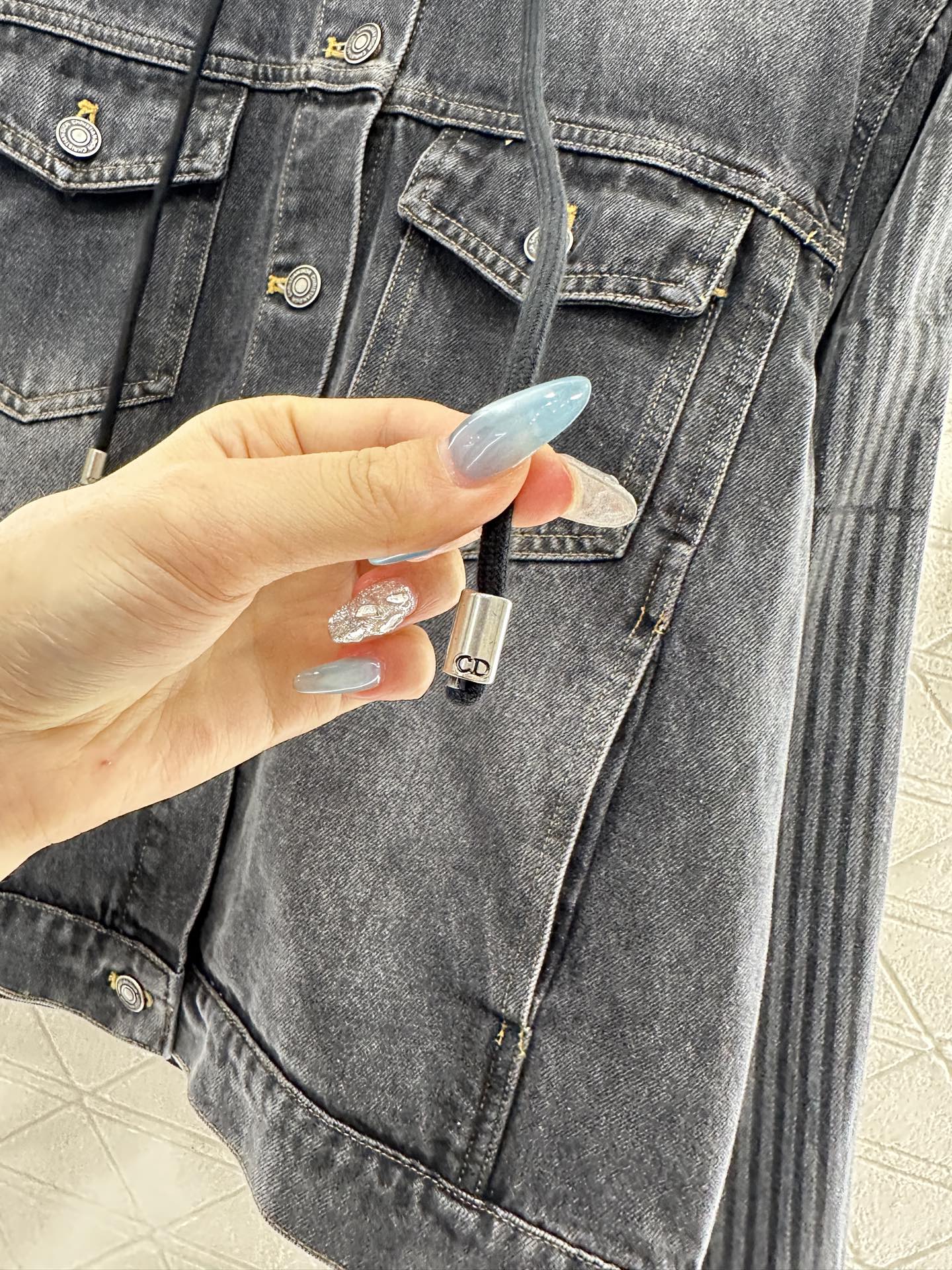 Di 25 Hooded plush denim jacket+pants set