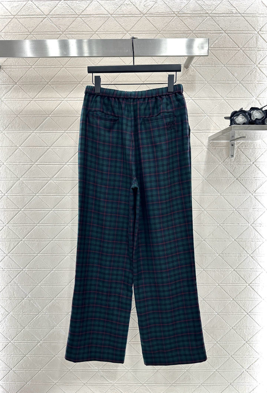 Mi 25 Collar plaid wool shirt and pants set
