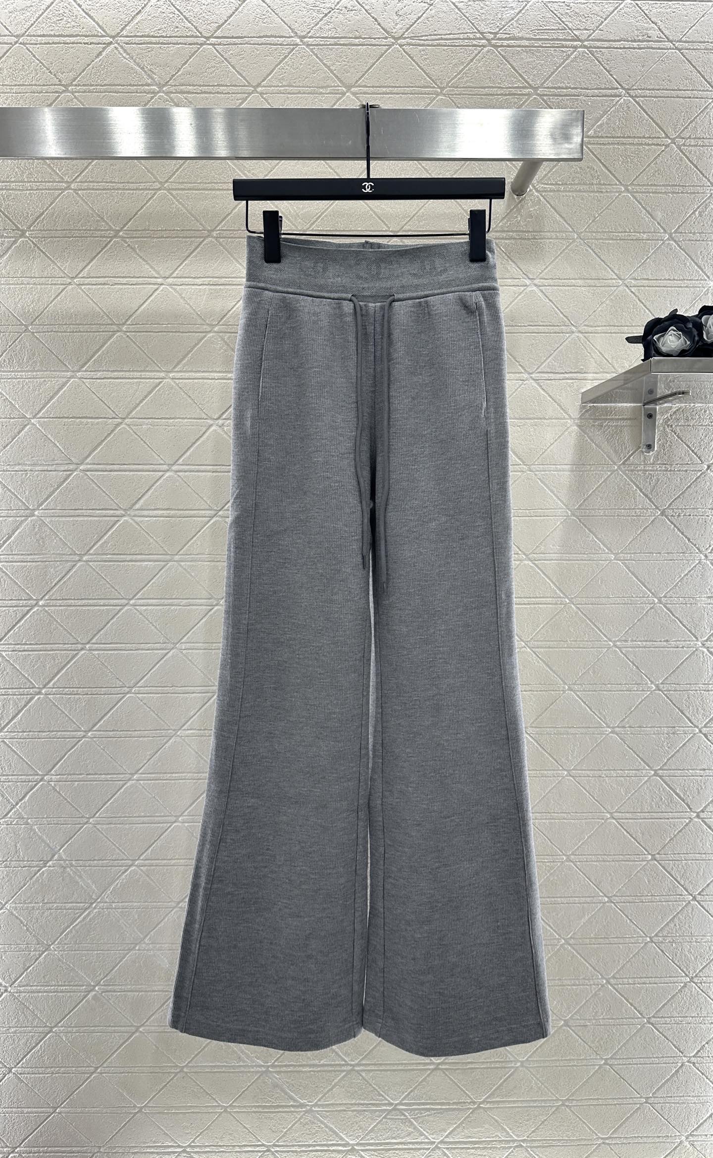 C 25 Drawstring wide leg pants(BEIGI/GRAY)