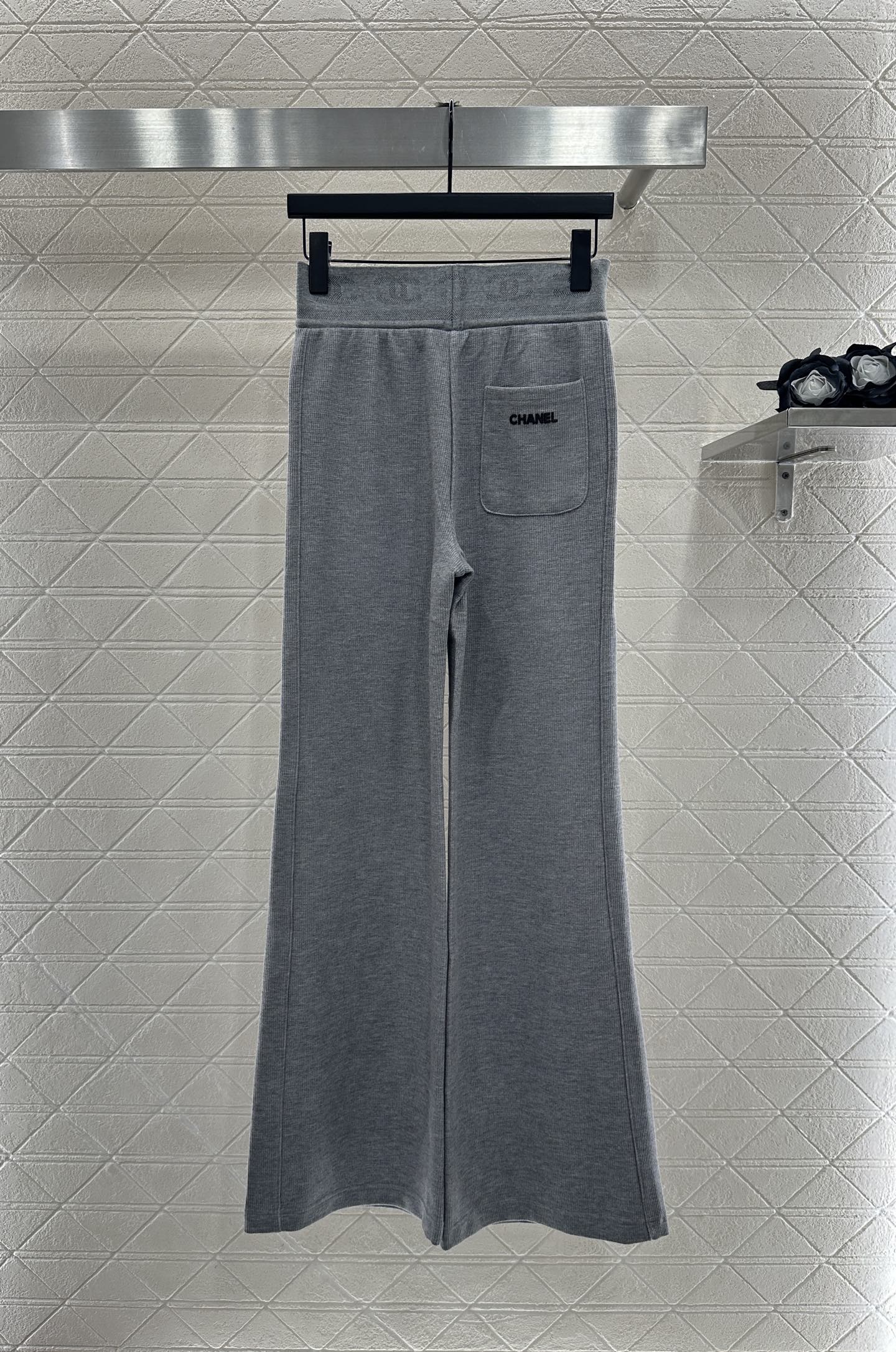 C 25 Drawstring wide leg pants(BEIGI/GRAY)