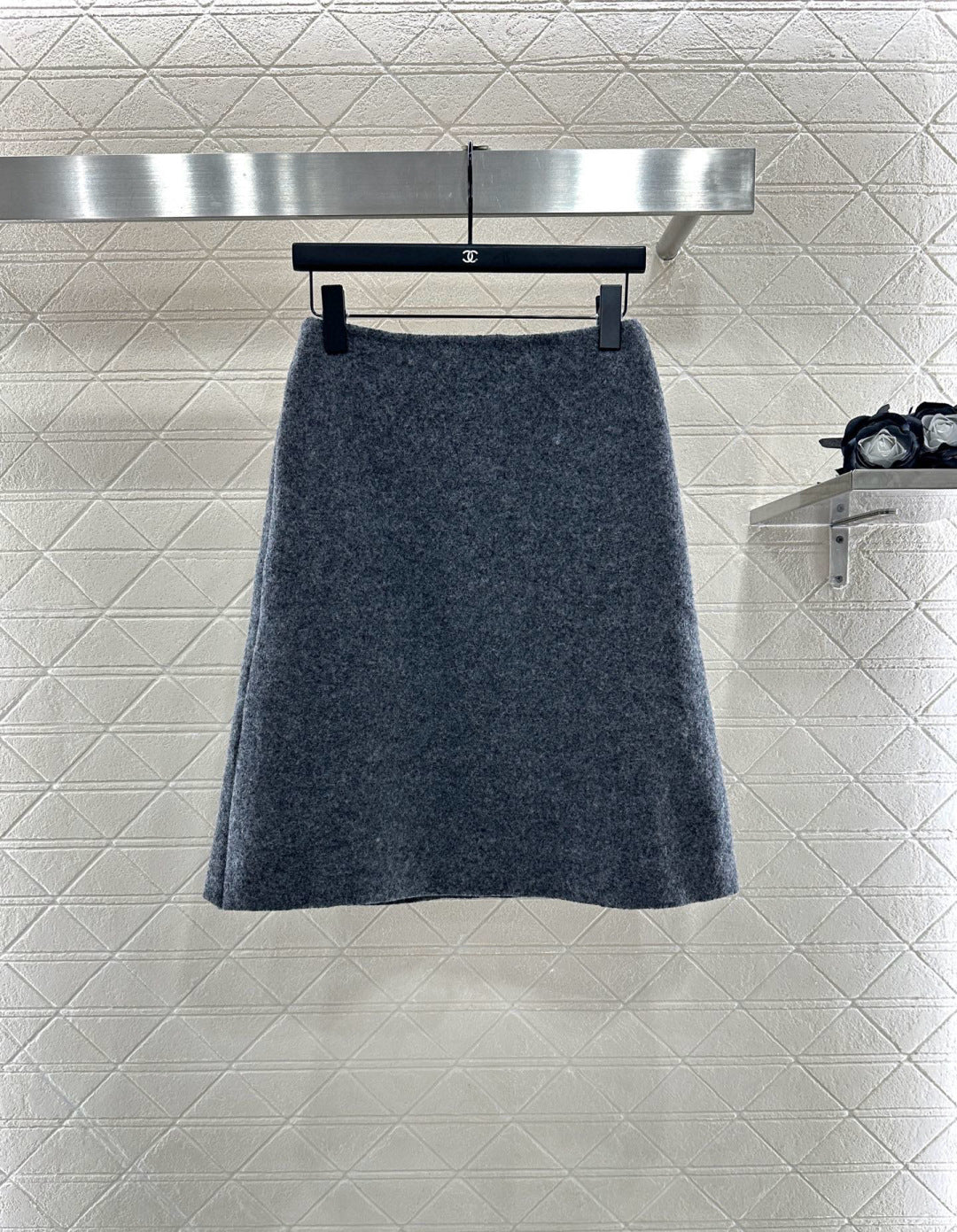 Mi 25 Round neck woolen coarse woolen coat short skirt set