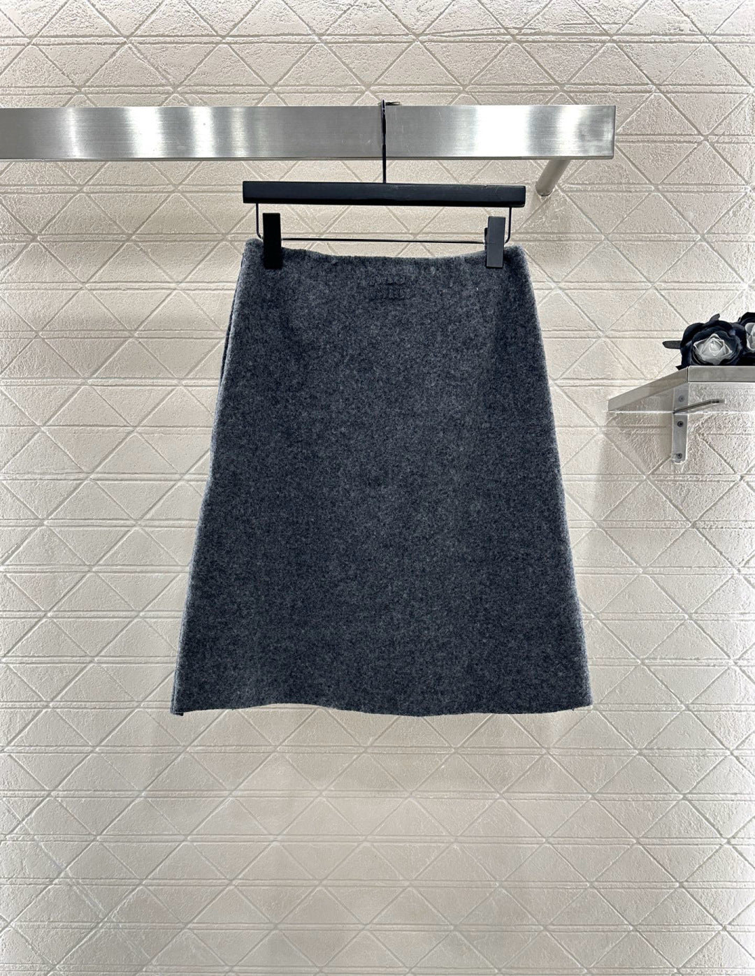 Mi 25 Round neck woolen coarse woolen coat short skirt set