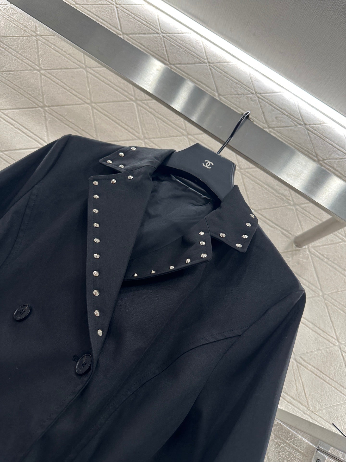 Di 25 Collar Willow Ding Double breasted Long Windbreaker