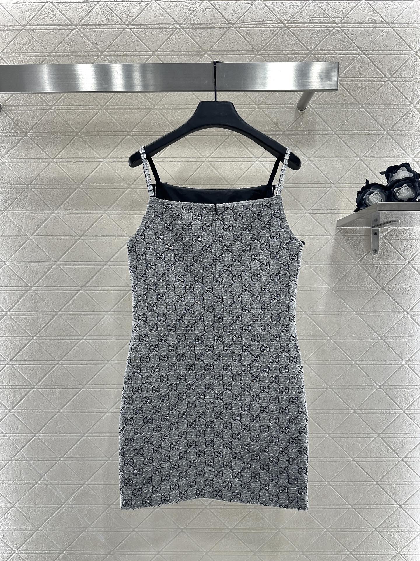 Gu 25 Woolen woolen spaghetti strap dress