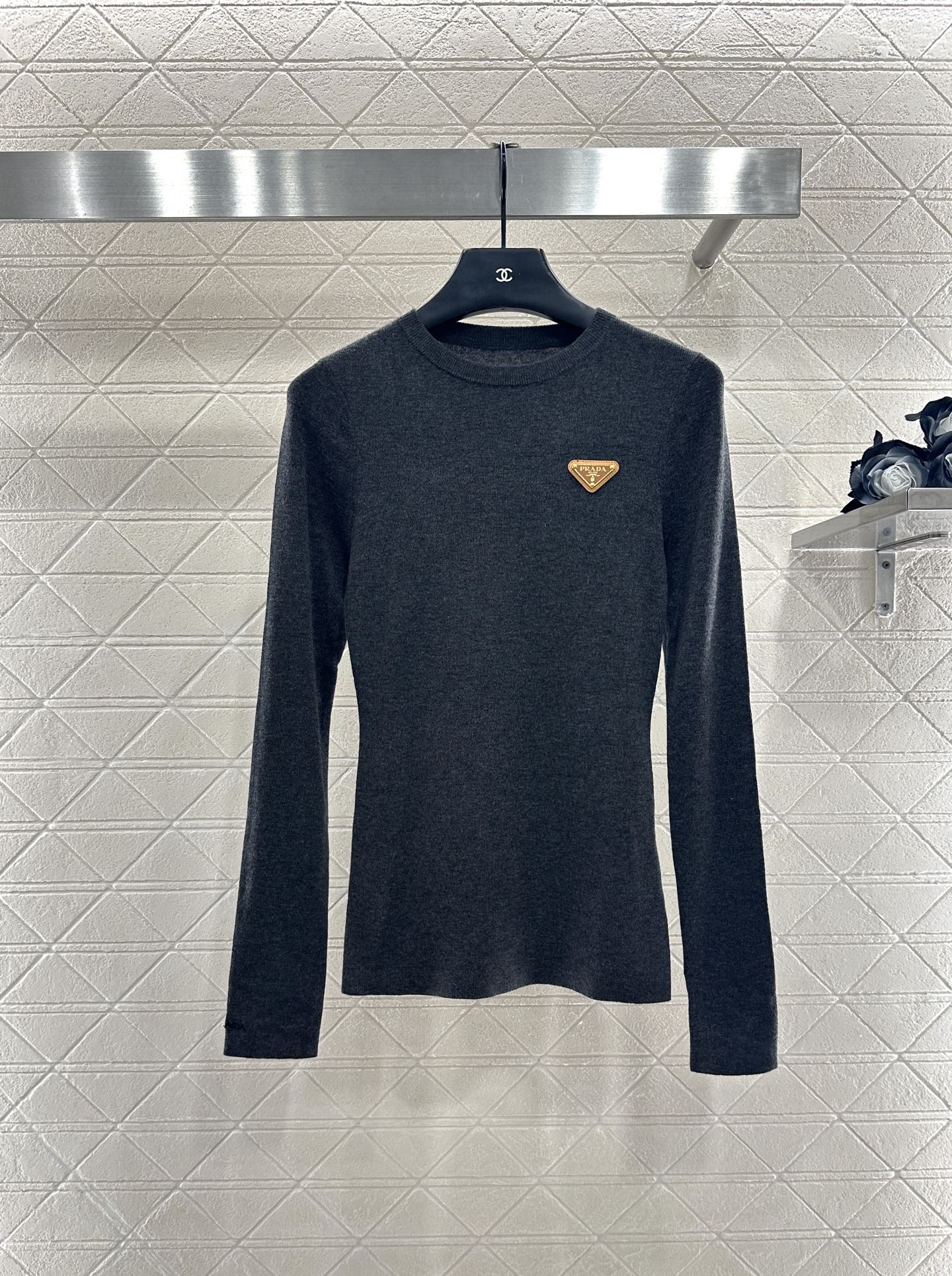 Pra 25 Slim fit round neck wool long sleeved shirt(BEIGI/GRAY/BLACK)