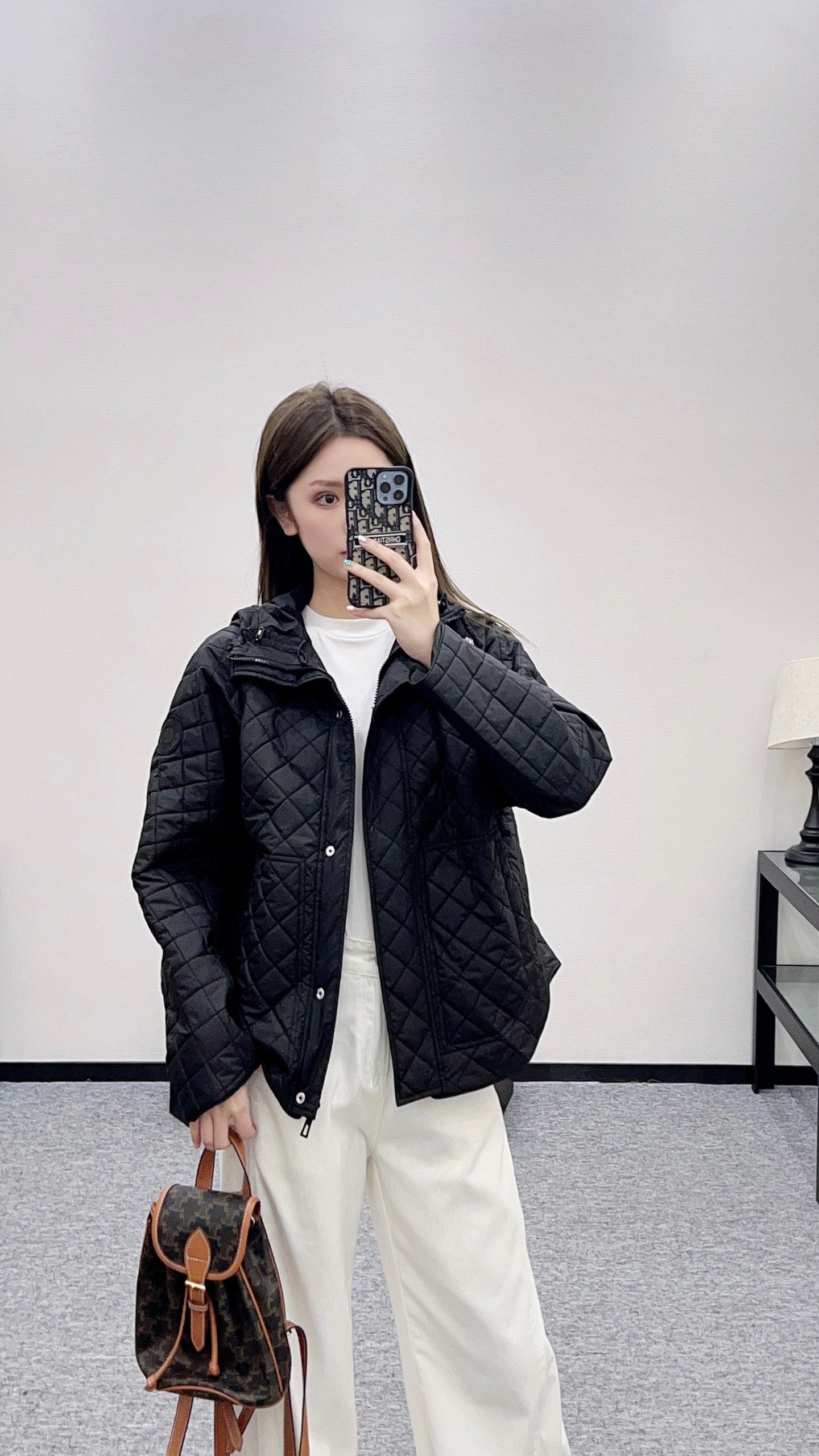 He 25 Lingge hooded down cotton jacket