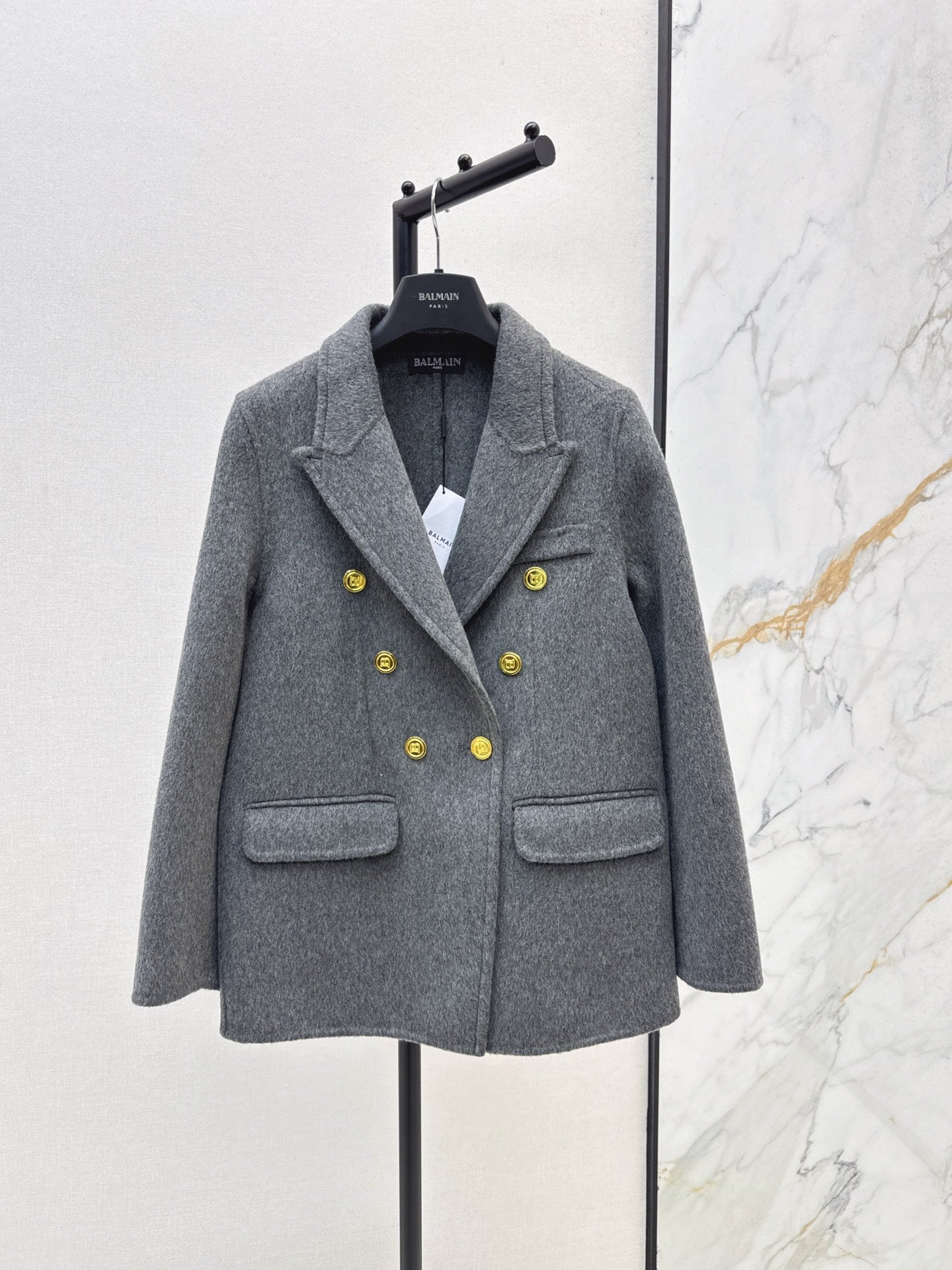 Bal 25 New classic wool and cashmere jacket(GRAY/BLACK)