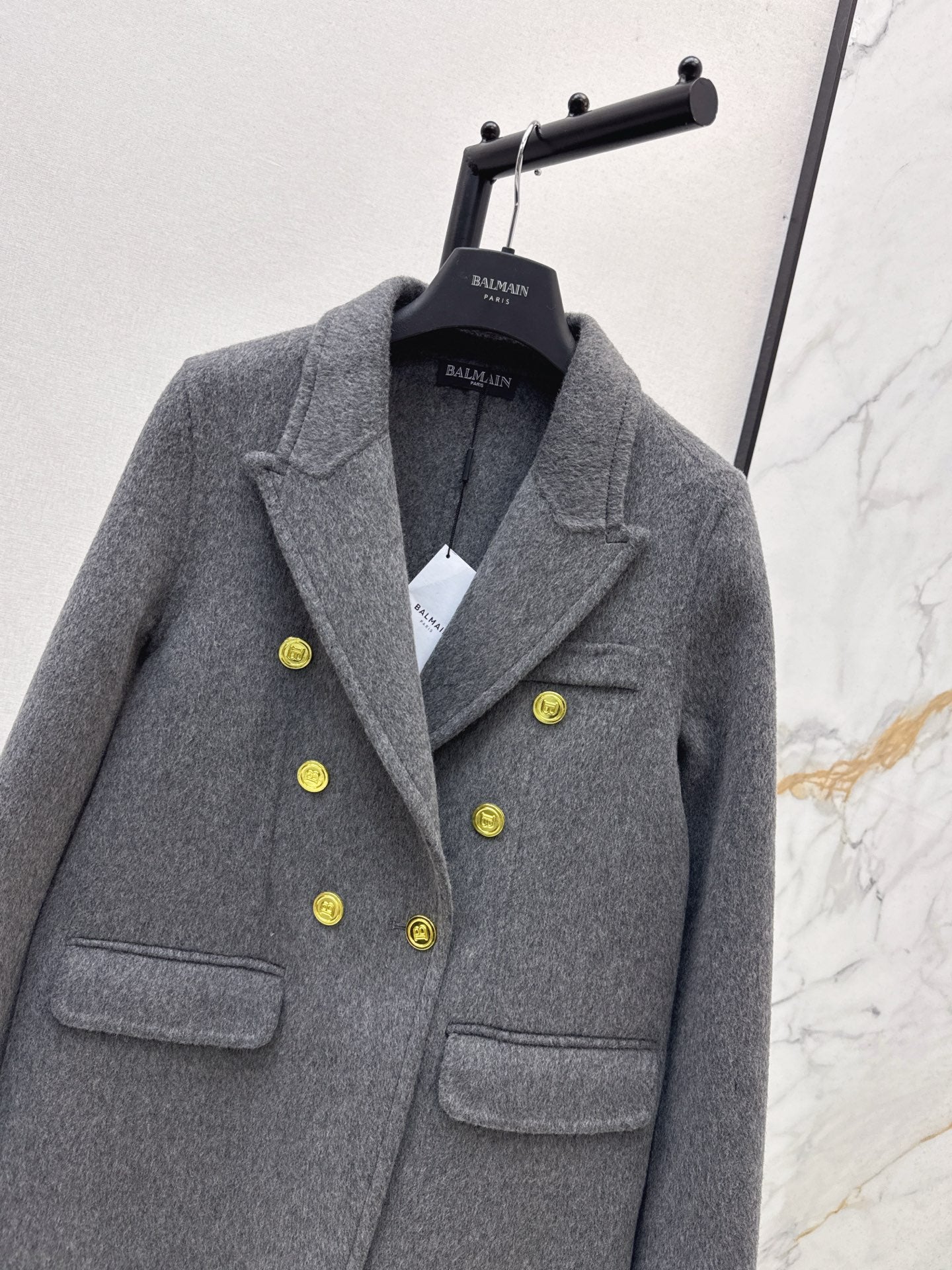 Bal 25 New classic wool and cashmere jacket(GRAY/BLACK)