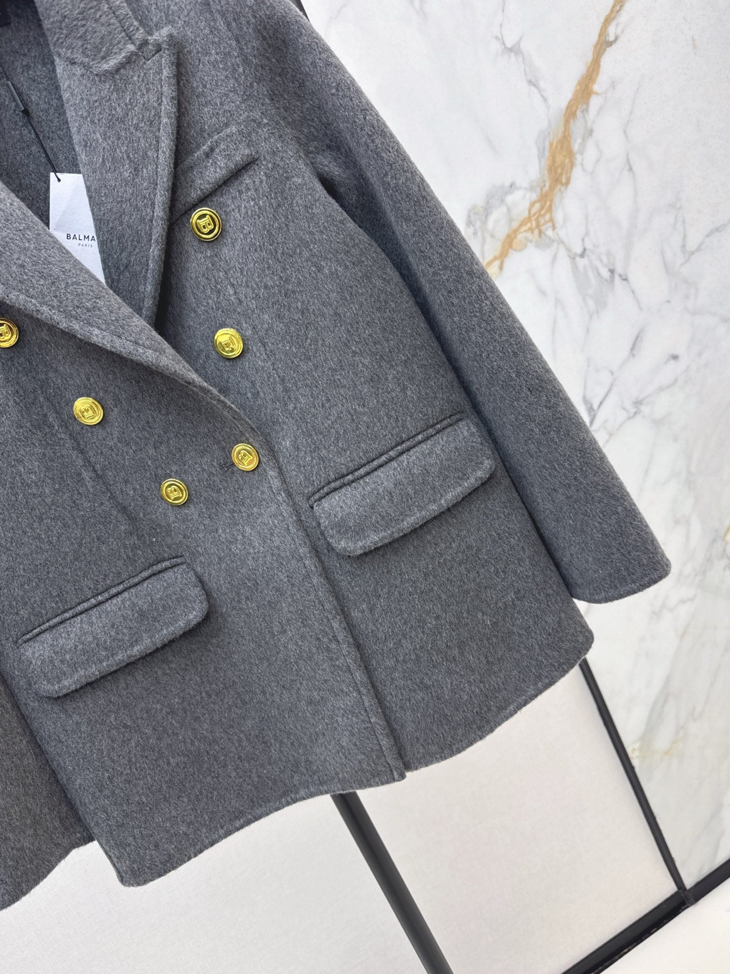 Bal 25 New classic wool and cashmere jacket(GRAY/BLACK)