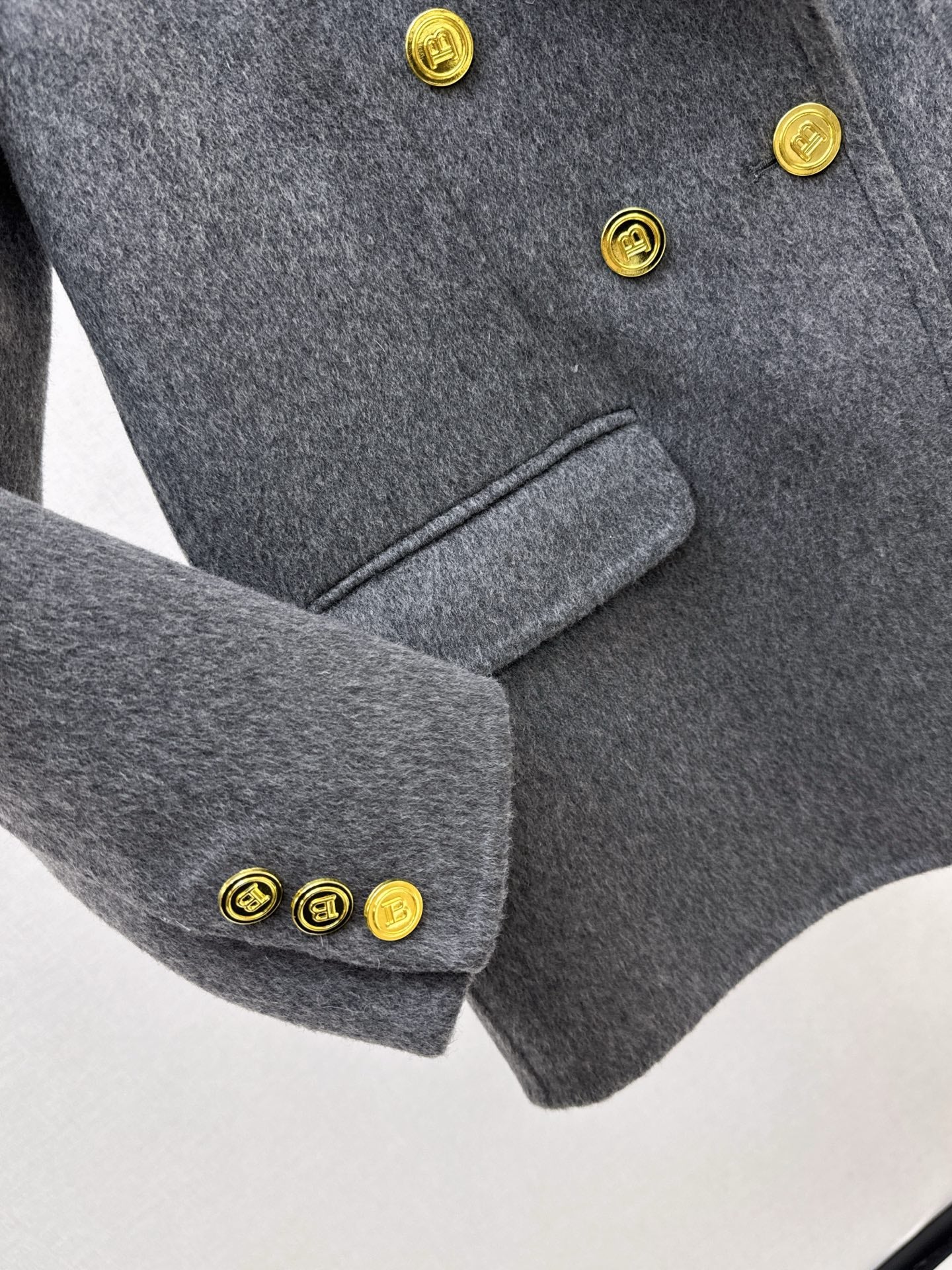 Bal 25 New classic wool and cashmere jacket(GRAY/BLACK)
