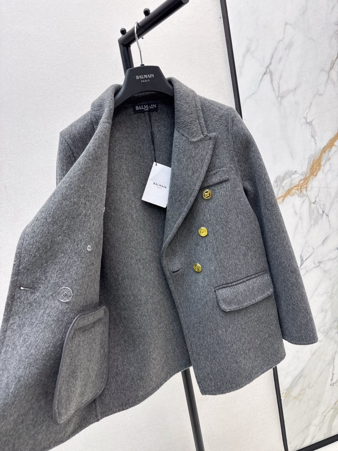 Bal 25 New classic wool and cashmere jacket(GRAY/BLACK)