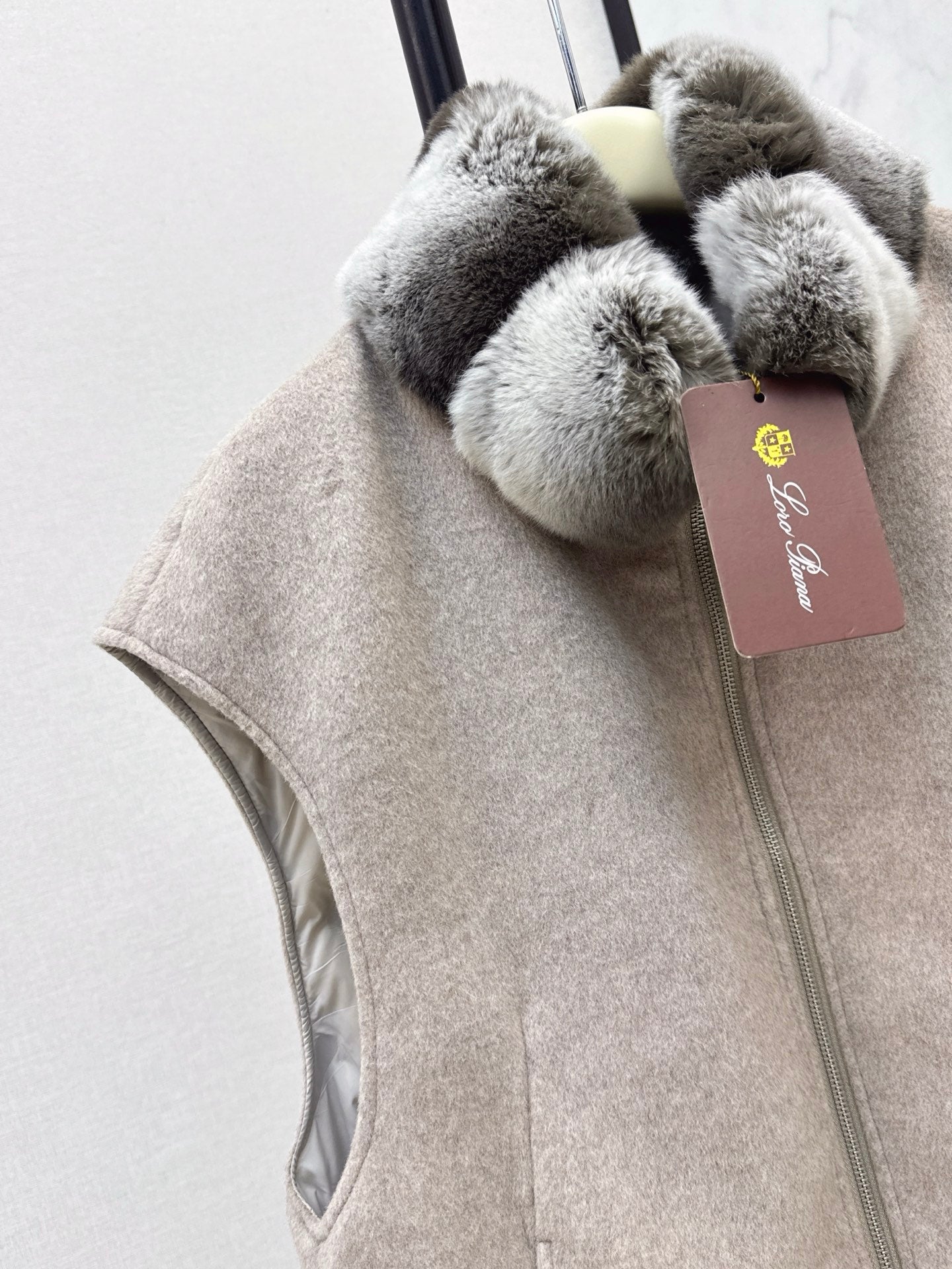 Lor 25 New mink fur collar down spliced woolen coat