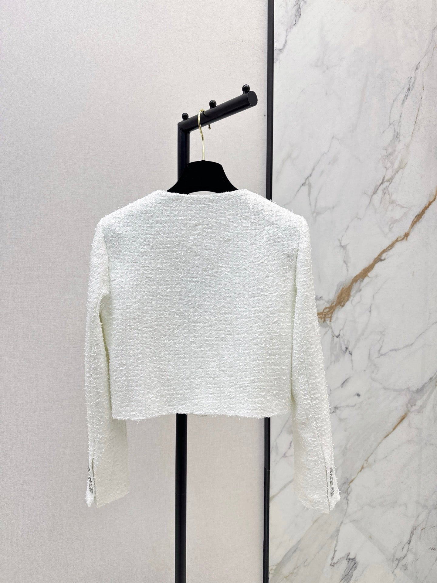 C 25 Woven woolen tweed long sleeved jacket