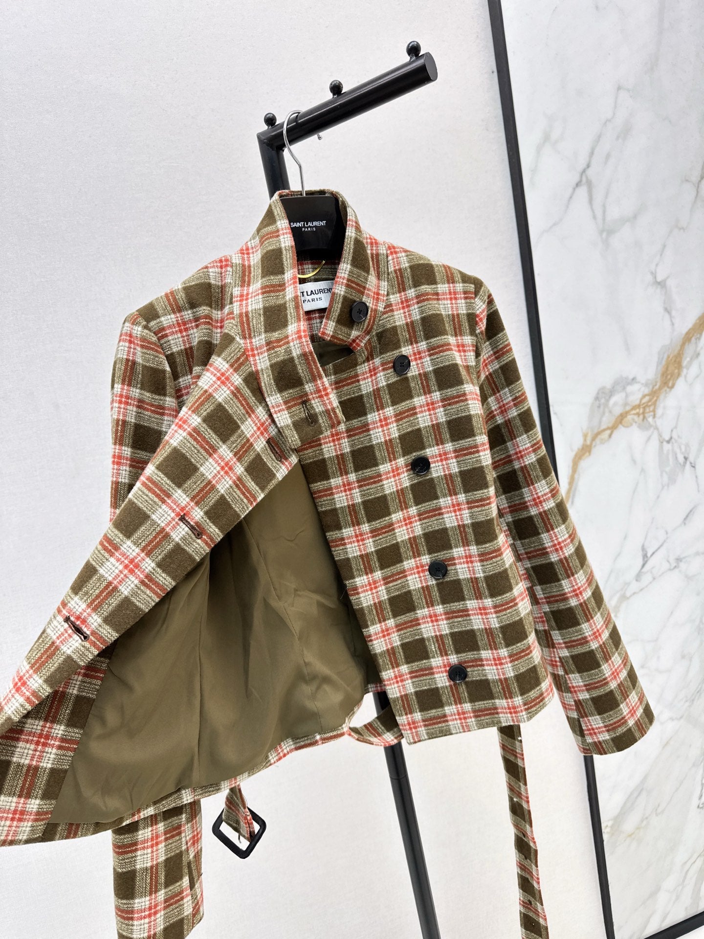 Ys 25 New retro wool plaid jacket