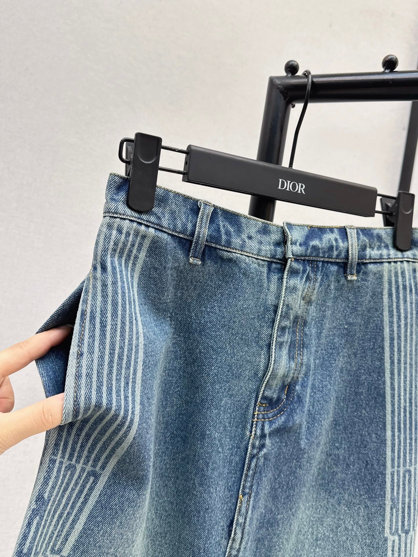 Di 25 Denim half skirt(BLUE/GRAY)