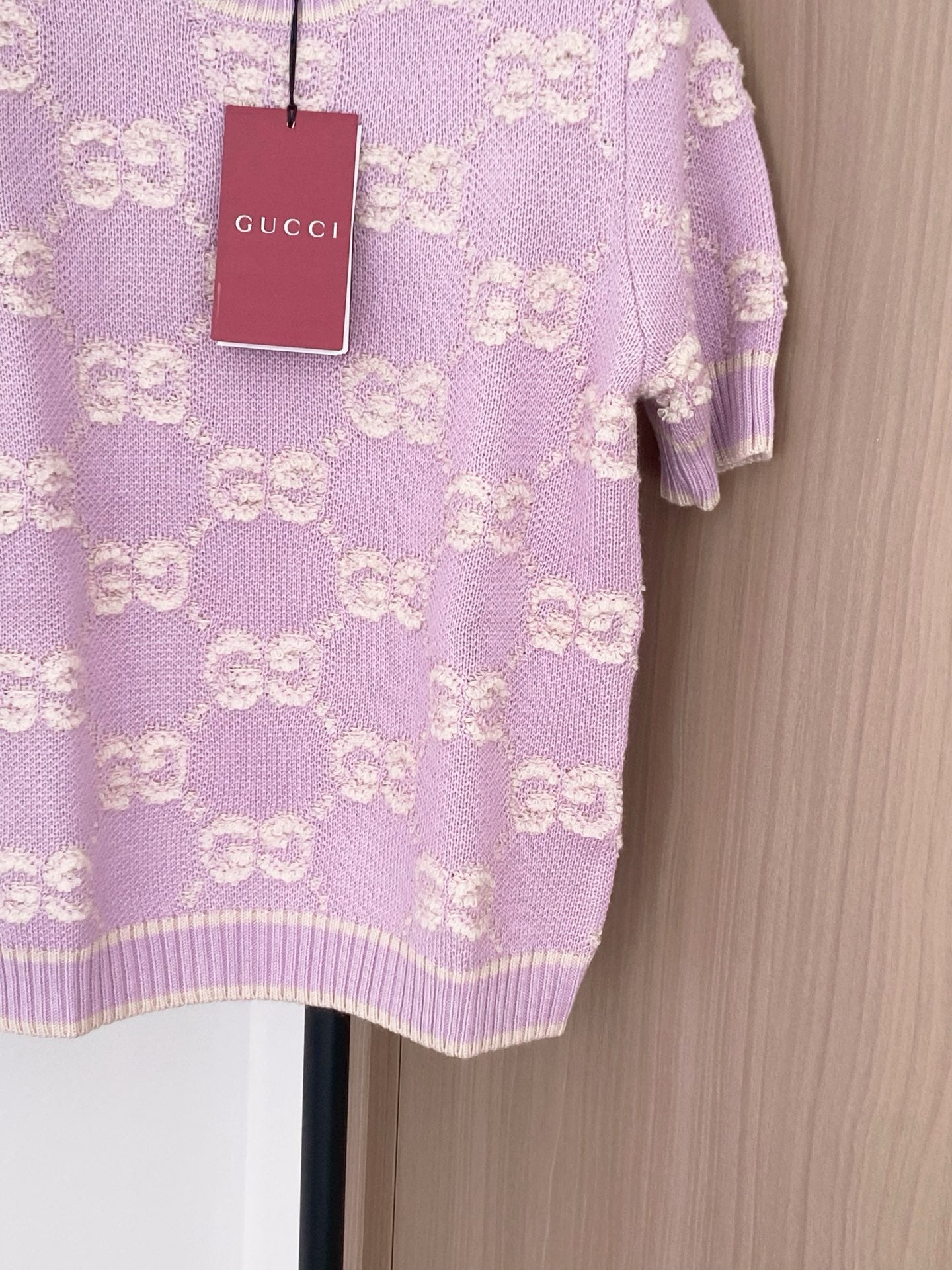 Gu 25 New knitted round neck wool short sleeves