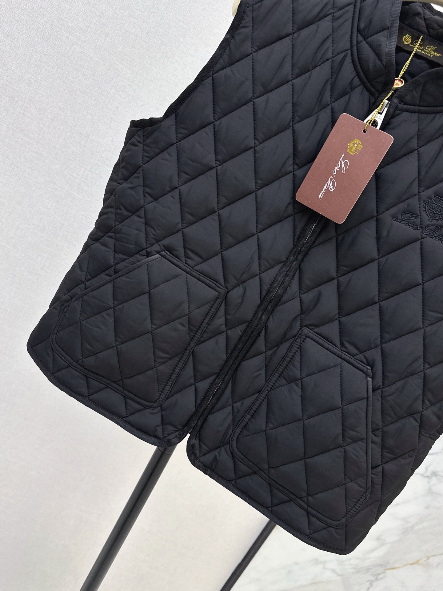 Mon 25 New style border stand collar quilted vest jacket(WHITE/KHAKI/BLACK)