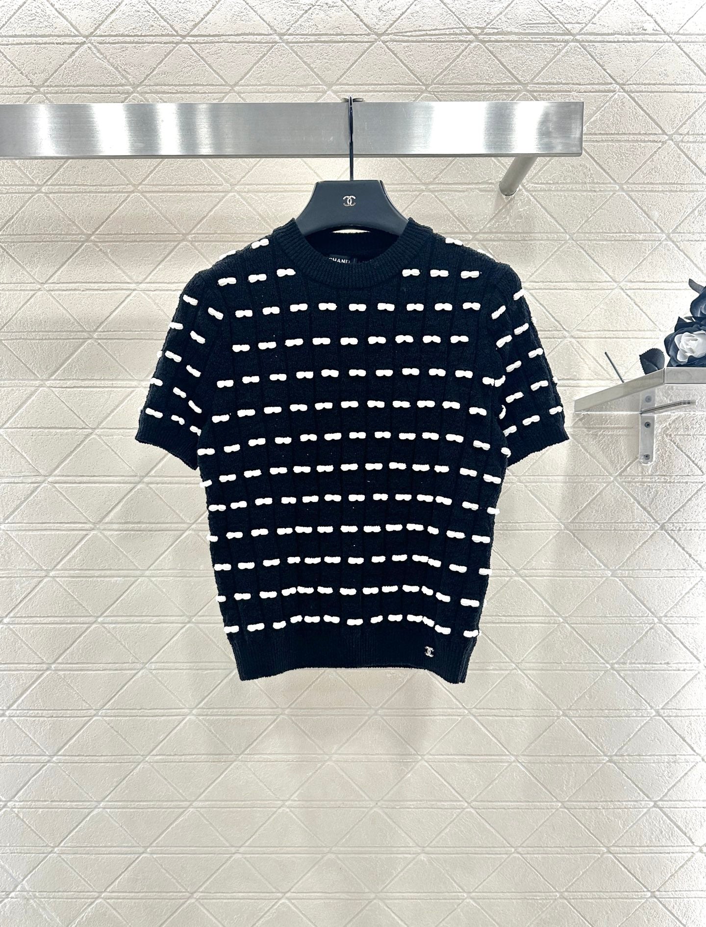 C 25 Bow Knitted Wool Short Sleeves