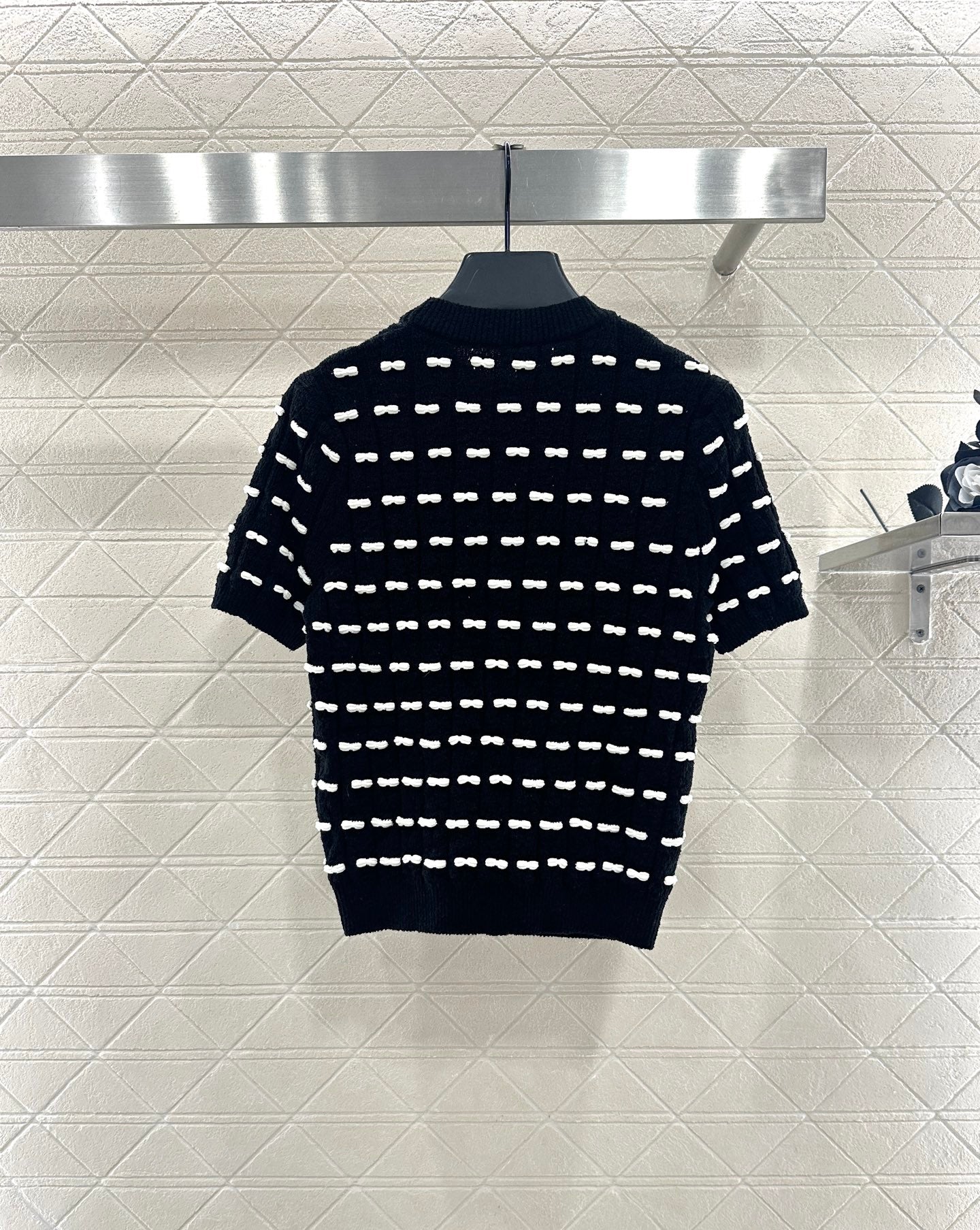C 25 Bow Knitted Wool Short Sleeves
