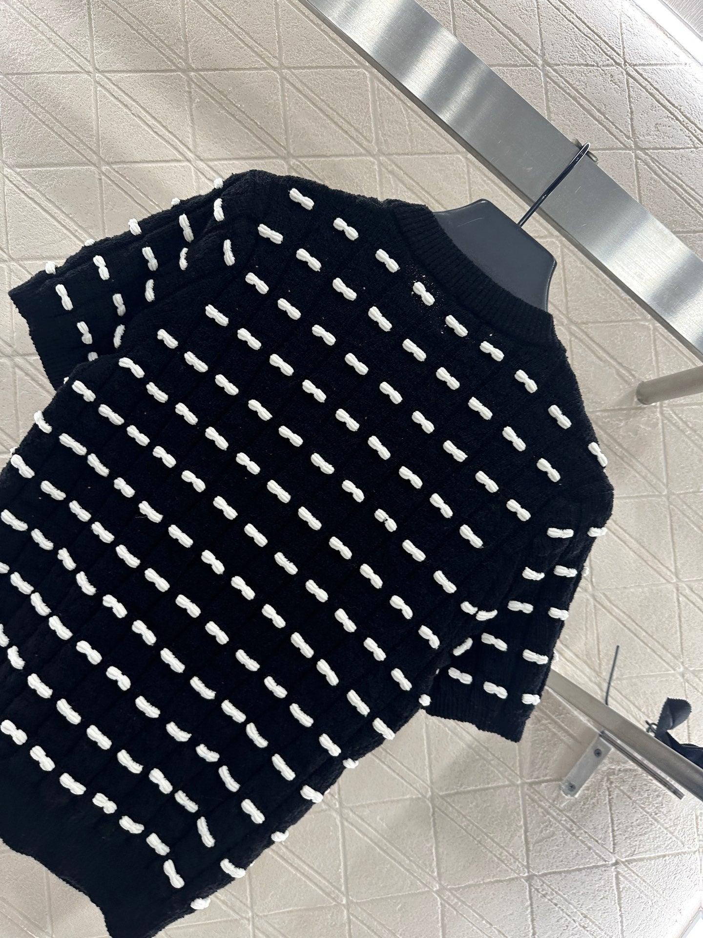C 25 Bow Knitted Wool Short Sleeves