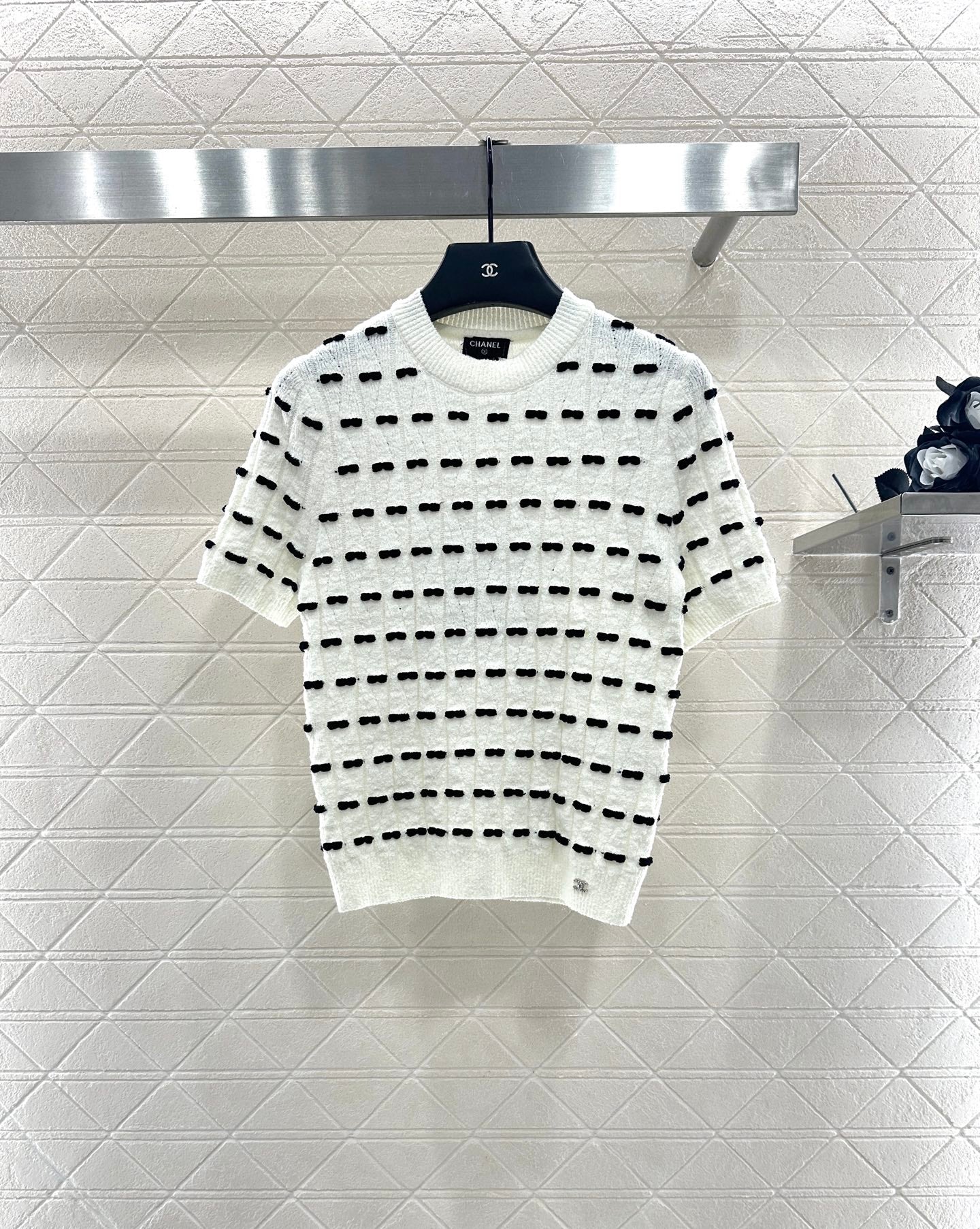 C 25 Bow Knitted Wool Short Sleeves
