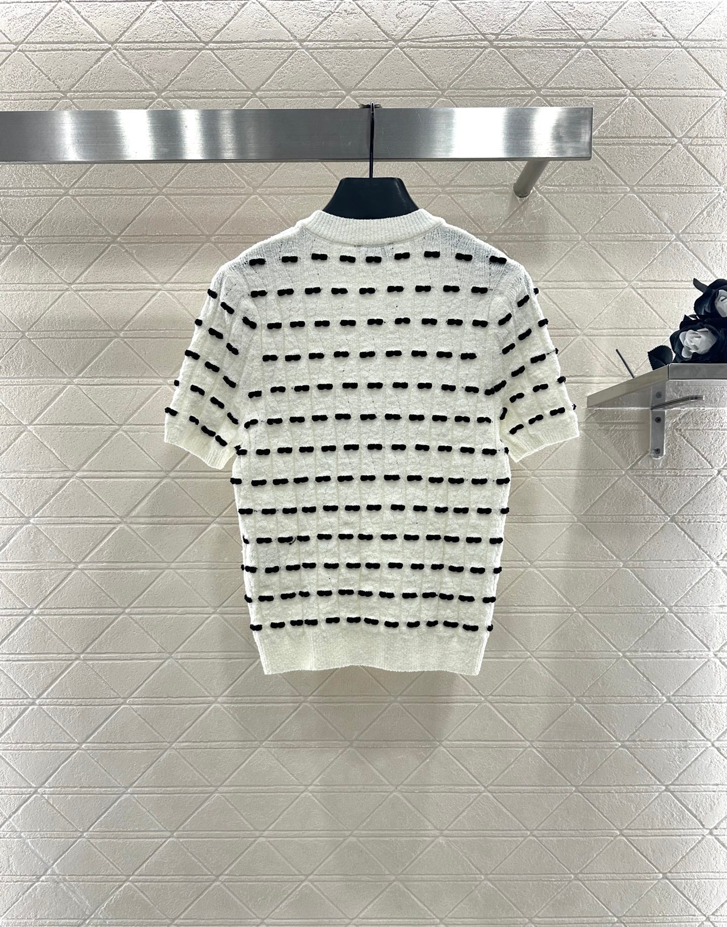 C 25 Bow Knitted Wool Short Sleeves