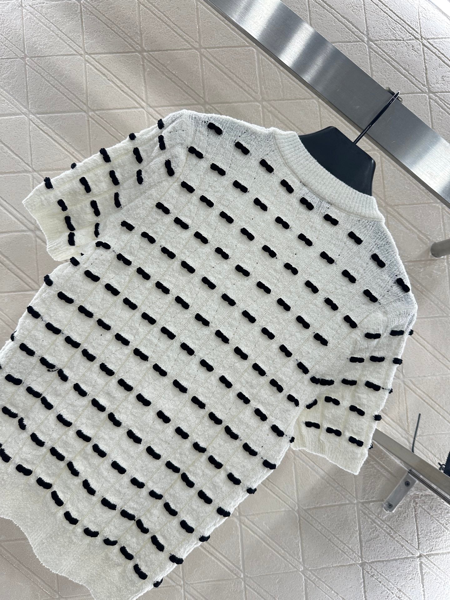 C 25 Bow Knitted Wool Short Sleeves