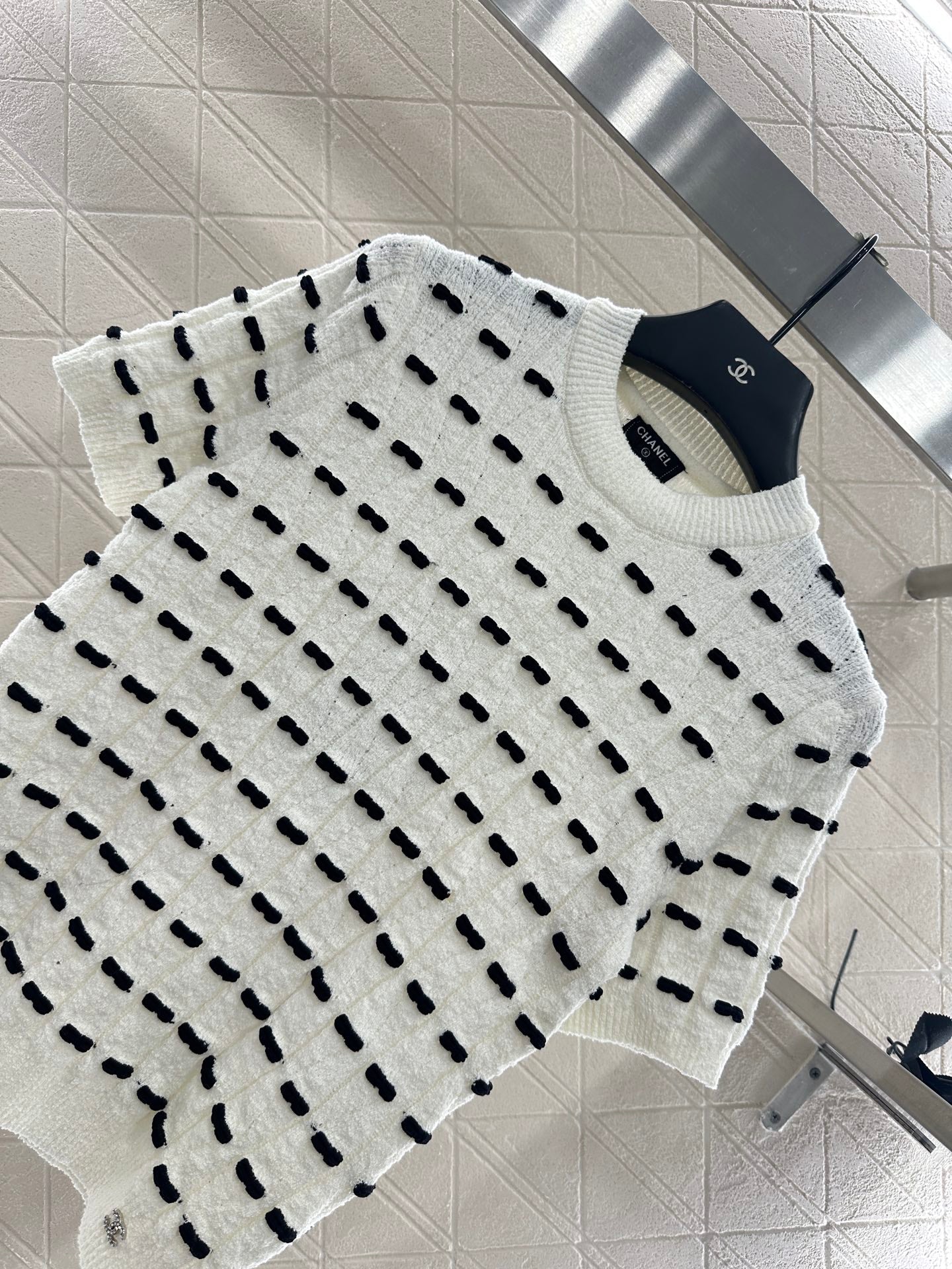 C 25 Bow Knitted Wool Short Sleeves