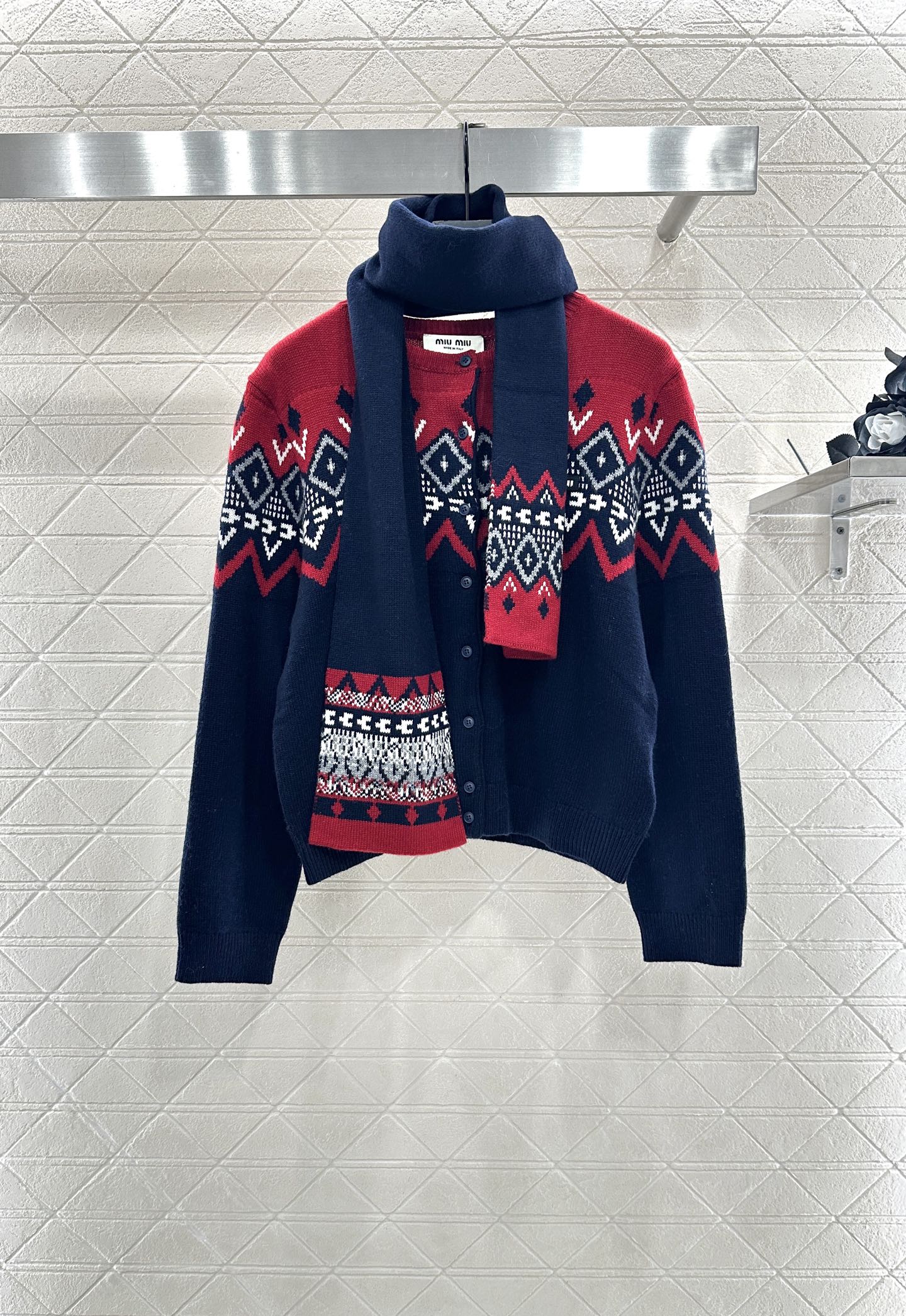 Mi 25 Scarf + Crochet Cardigan Two-Piece Set