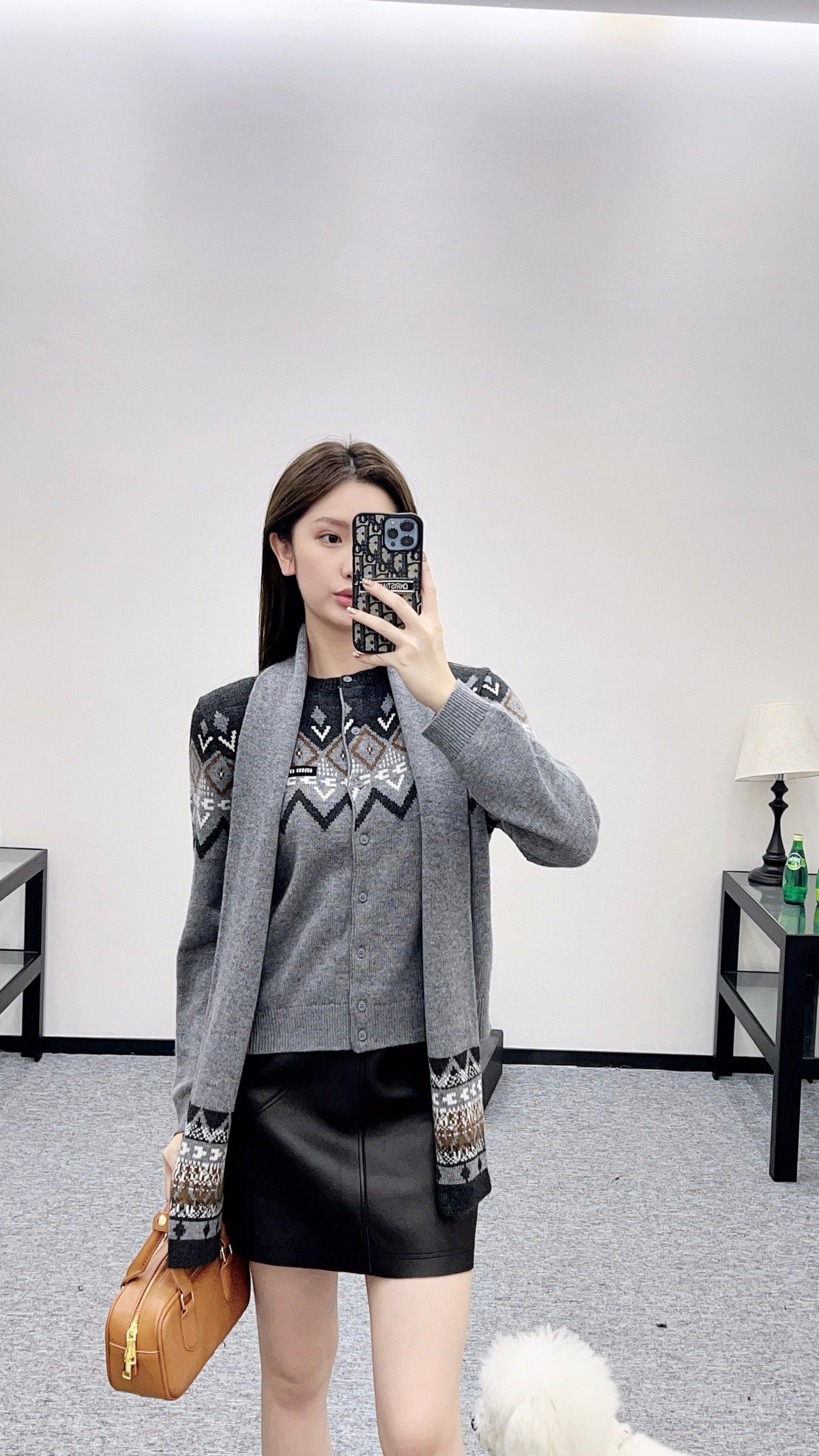 Mi 25 Scarf + Crochet Cardigan Two-Piece Set