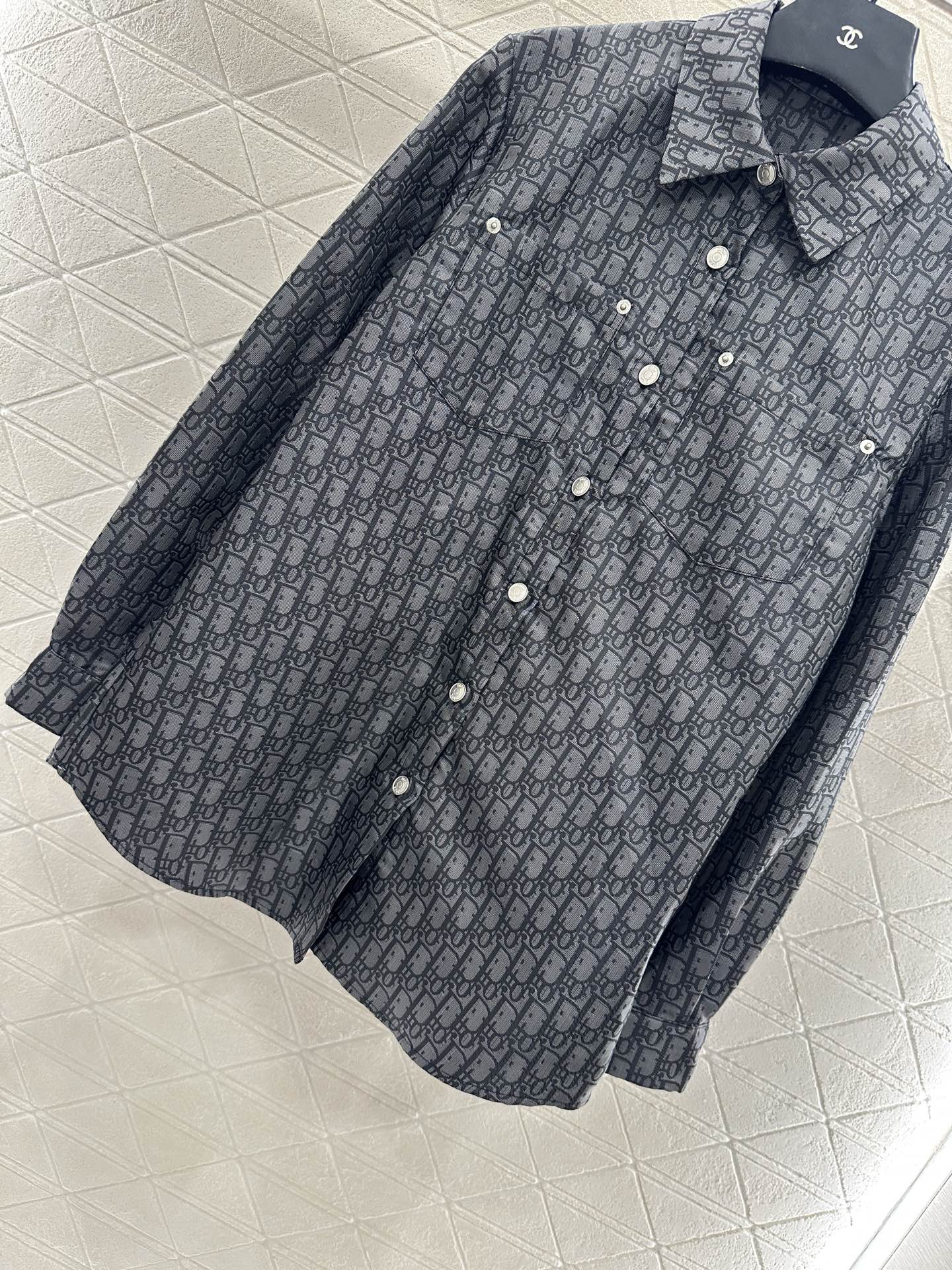 Di 25 jacquard lapel shirt