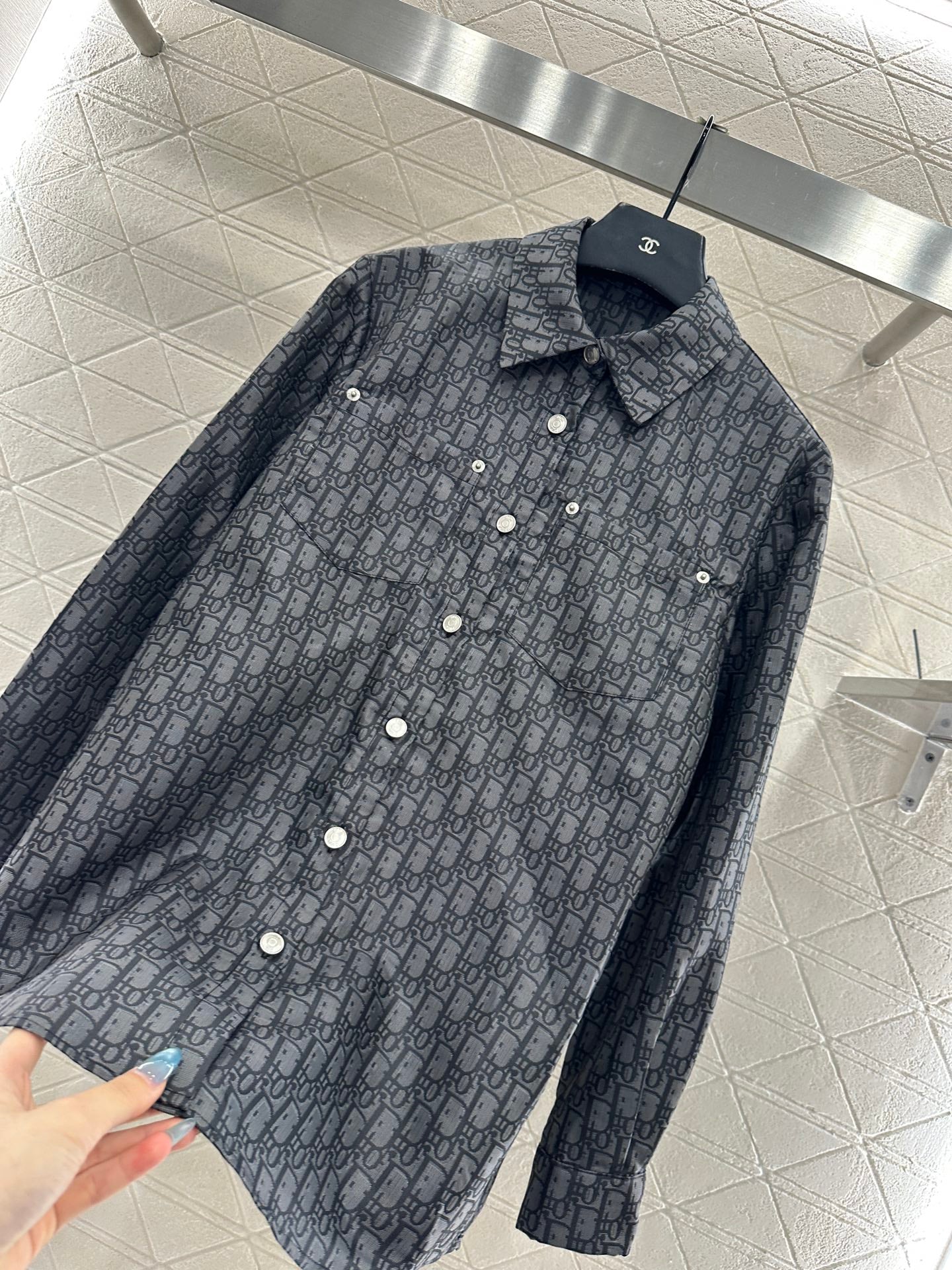 Di 25 jacquard lapel shirt