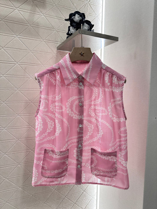 C 25 Printed Sleeveless Vest Shirt