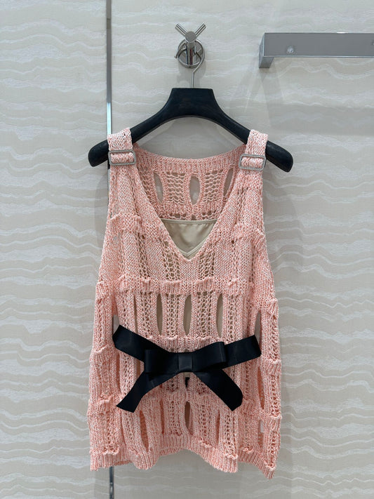 C 25 Wispy Crochet Knit Tank Top (with Butterfly Belt)