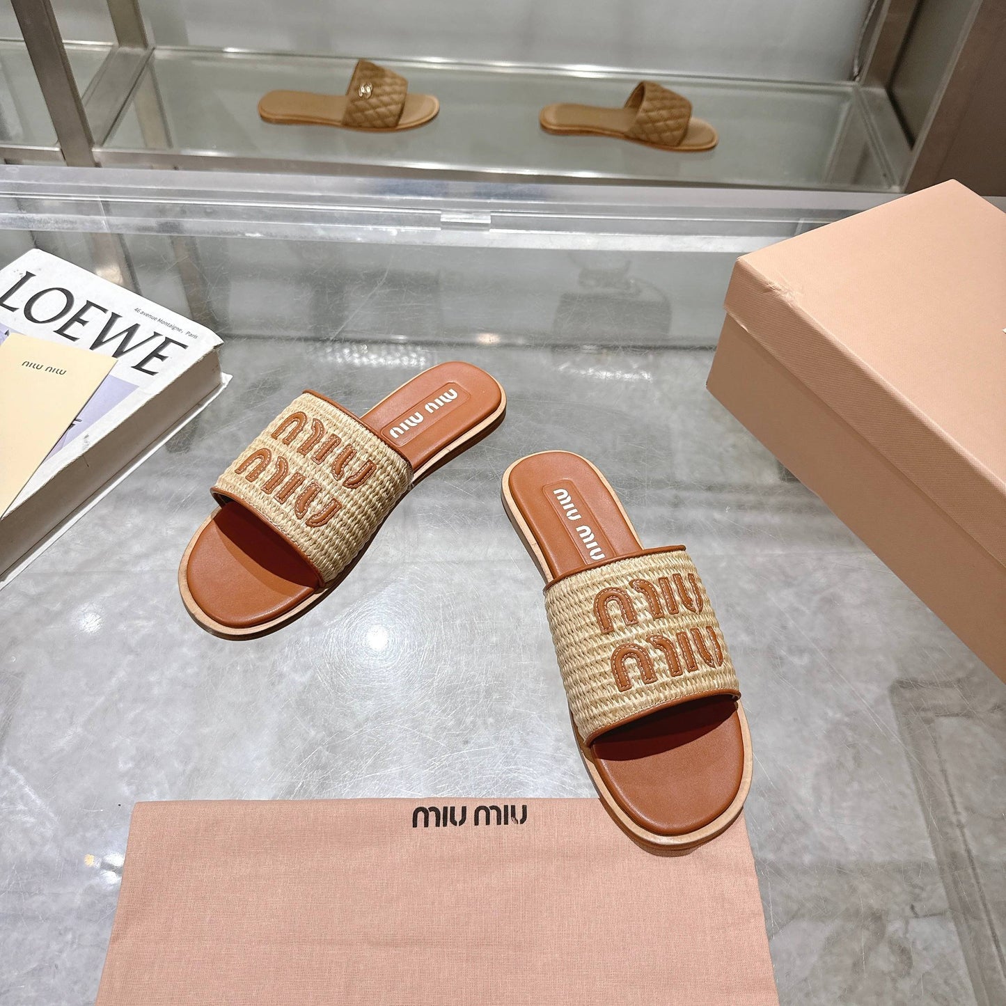 M 25ss new sheepskin sole, diamond upper slippers