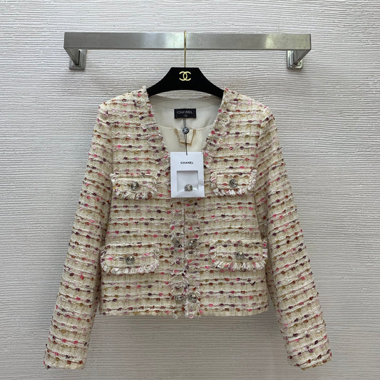 C 25 Colorful tweed woven short coat