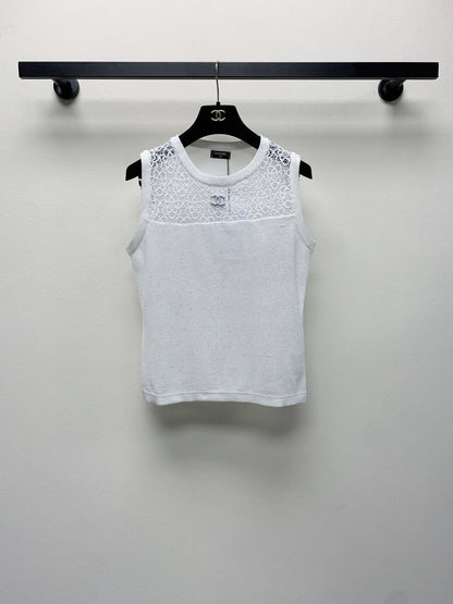 C 25 Patchwork Lace Crochet Vest