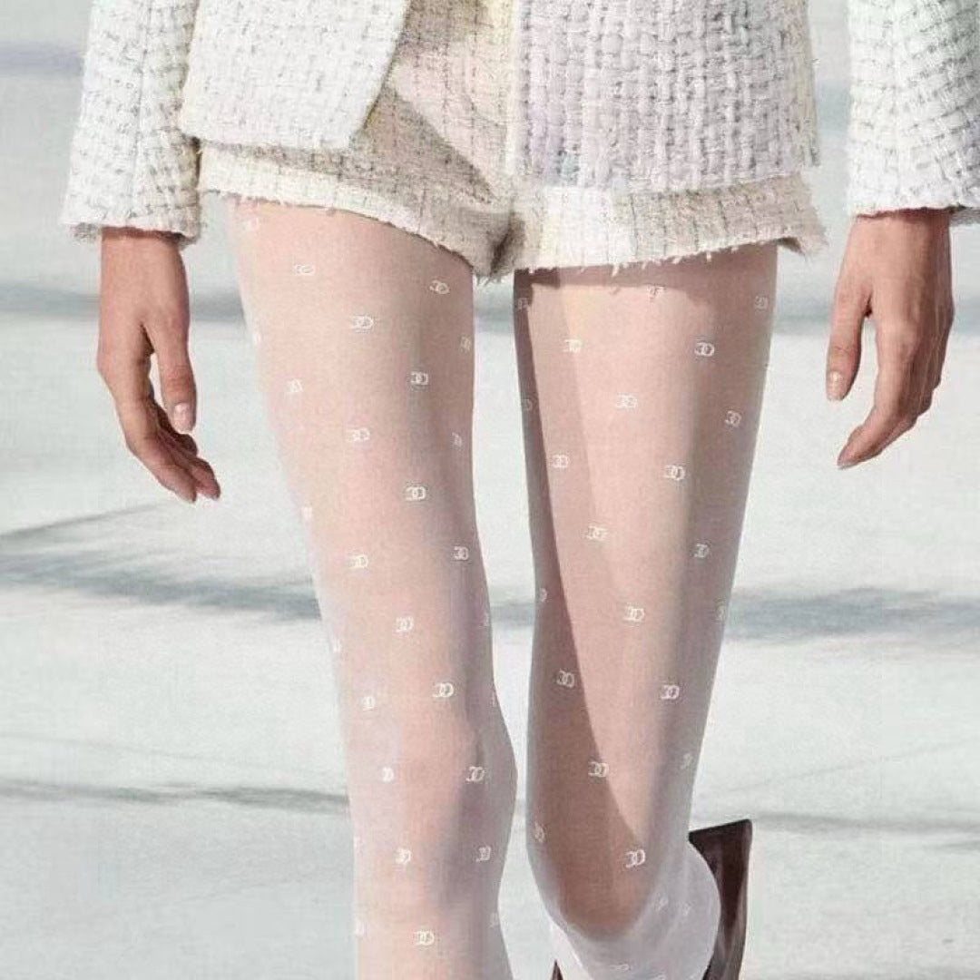 C Classic flocked letter stockings